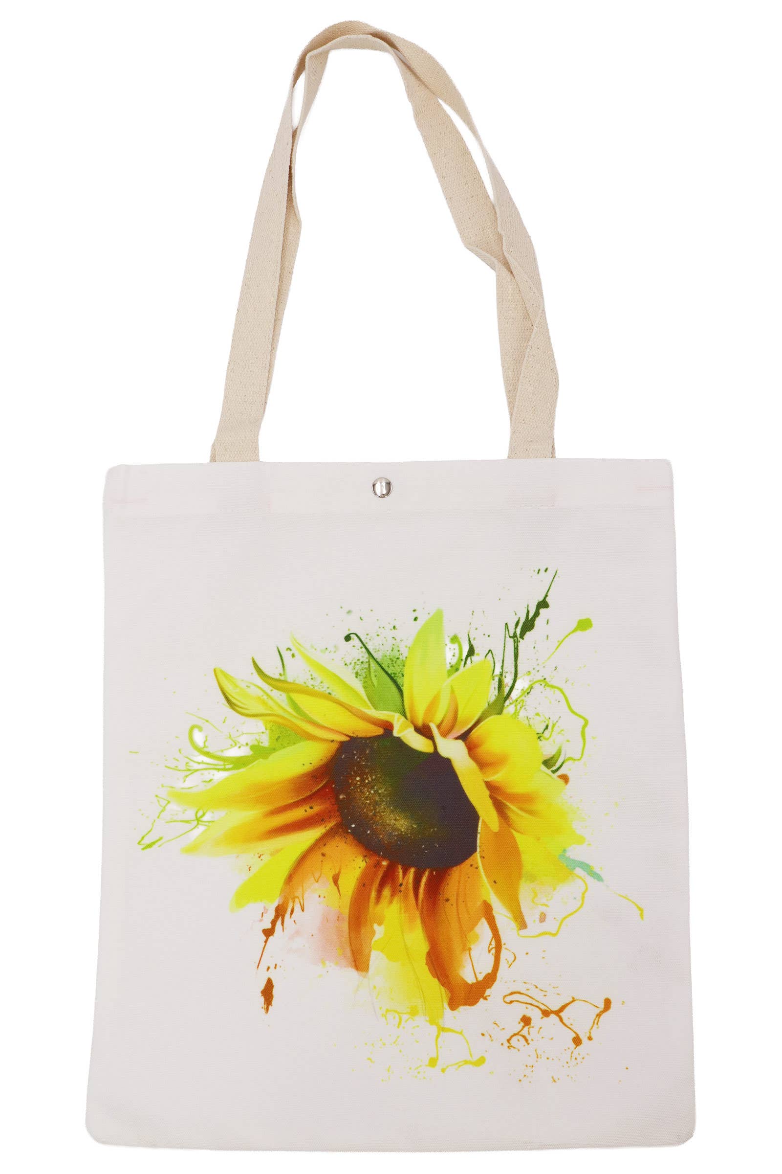Sunflower Print Canvas Tote Bag