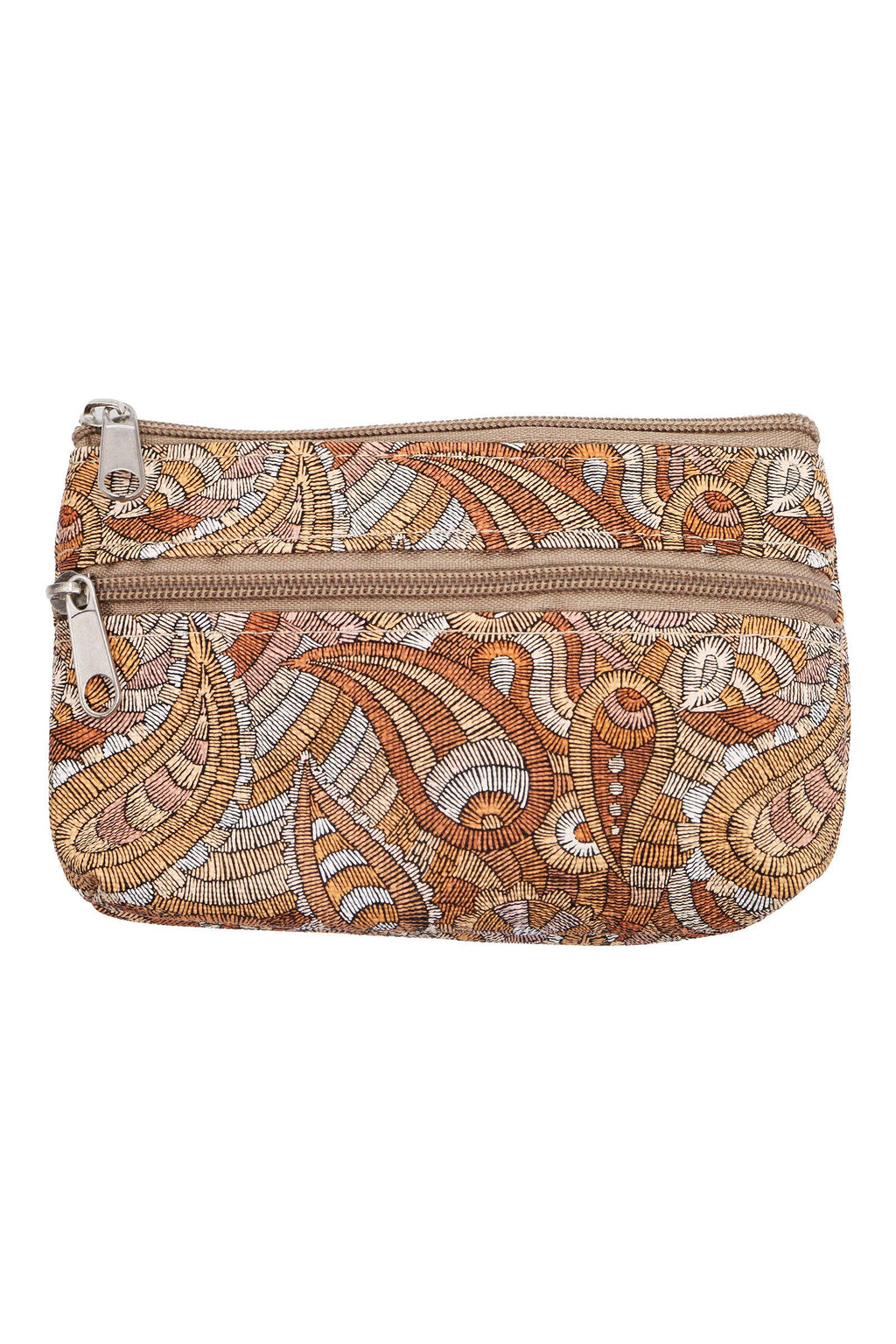 Boho Paisley Double Compartment Zippered Coin Pouch