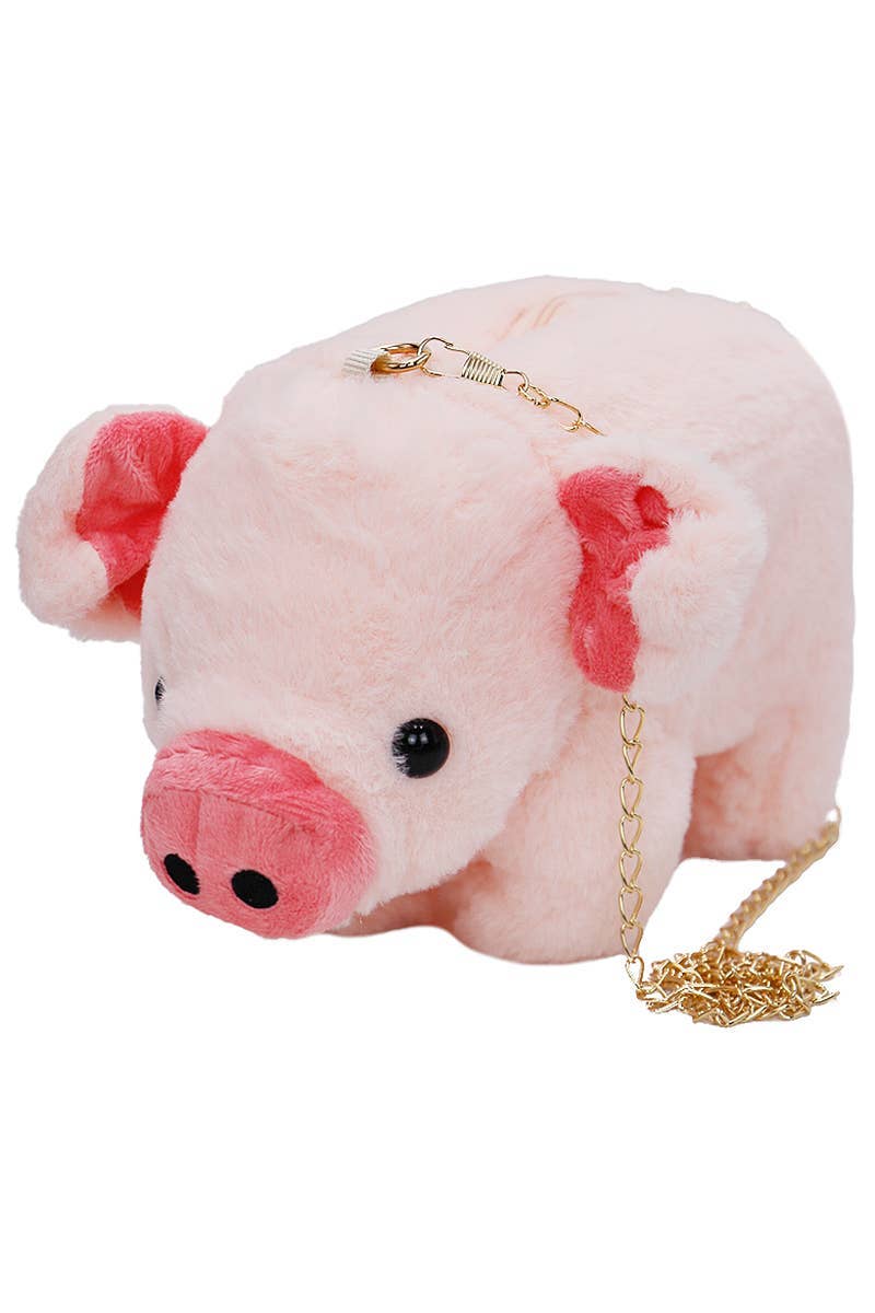 Chubby Piggy Fluffy Faux Fur Crossbody Purse Bag