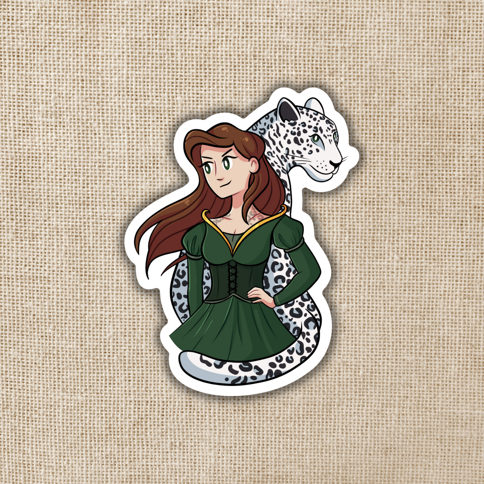 Lysandra Ghost Leopard Sticker | Throne of Glass