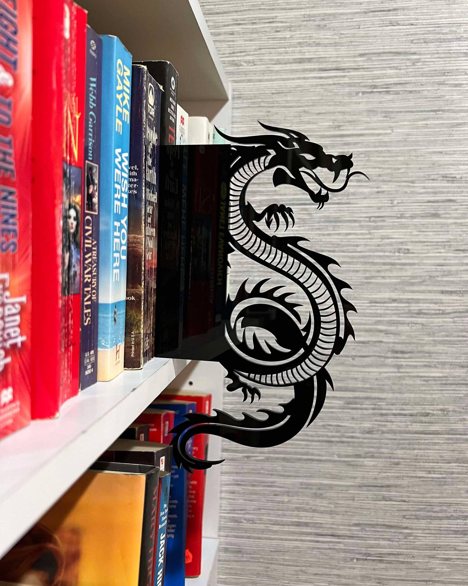 Fantasy Bookshelf Silhouette  -  Dragon