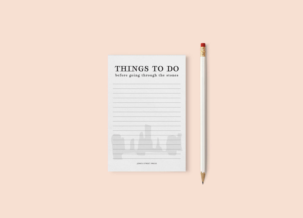 Things to Do Notepad for Outlander Fans - Craig na Dun