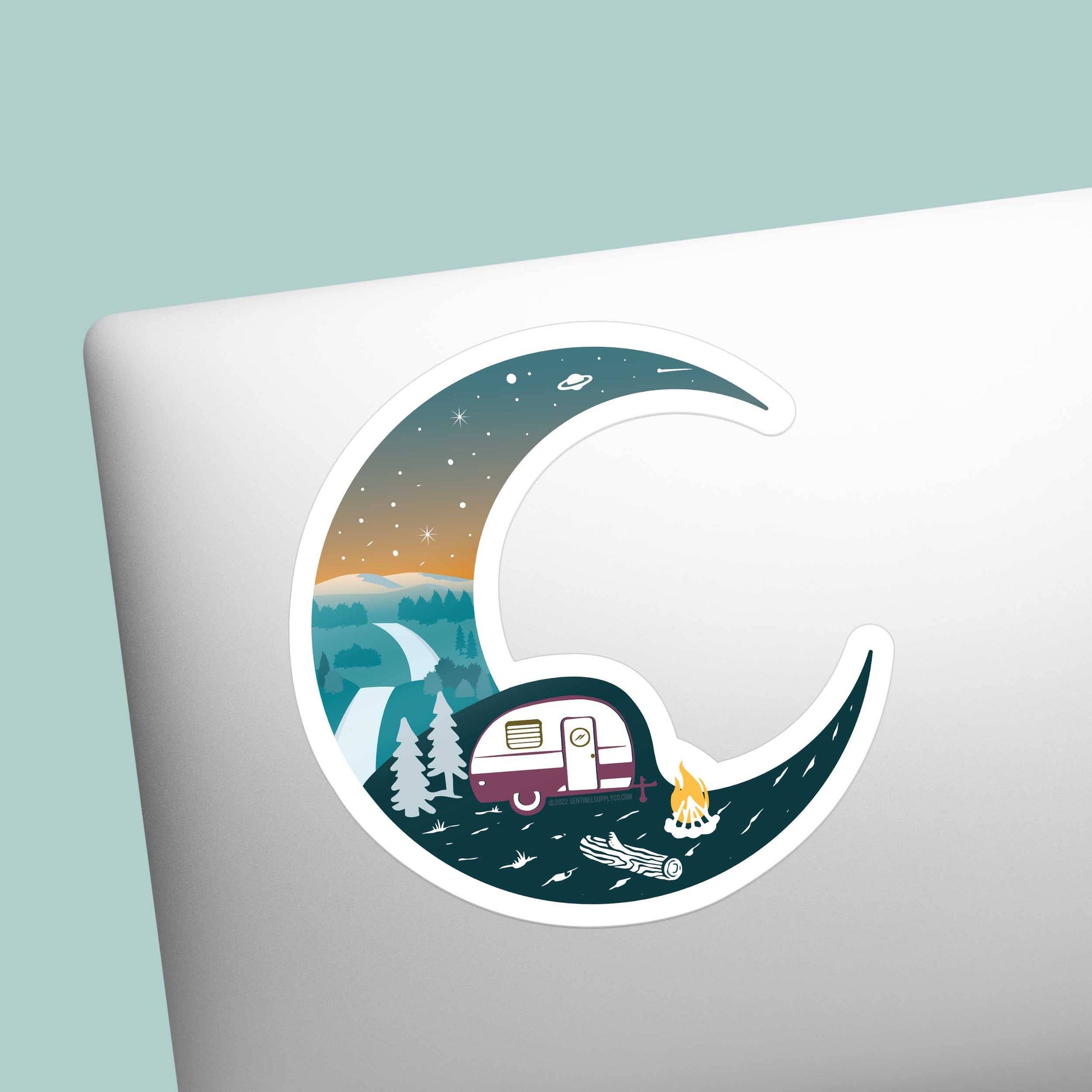 Half Moon RV Camping Sticker, Forest Hills Nature Decals