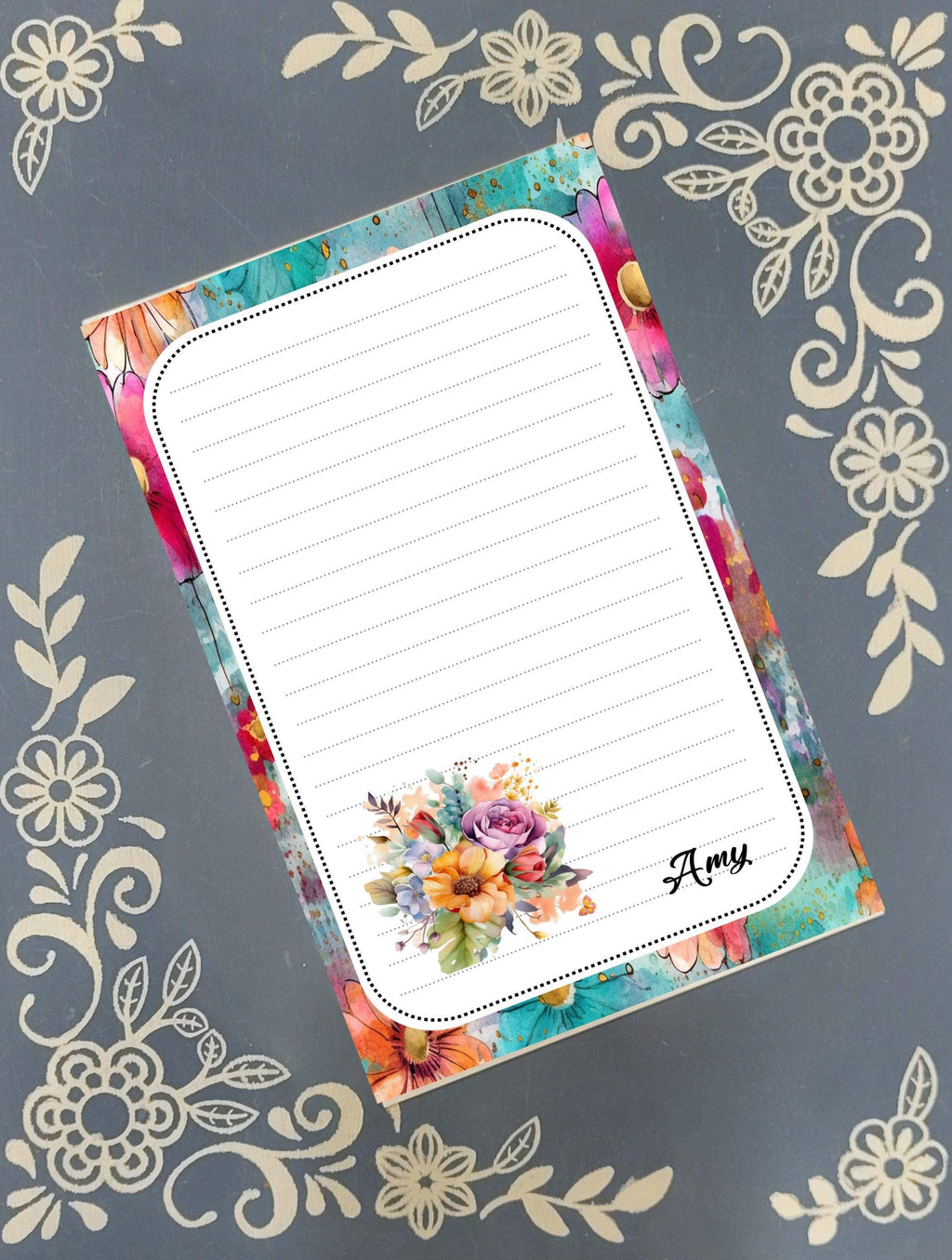 Notepad Flowers Stationery