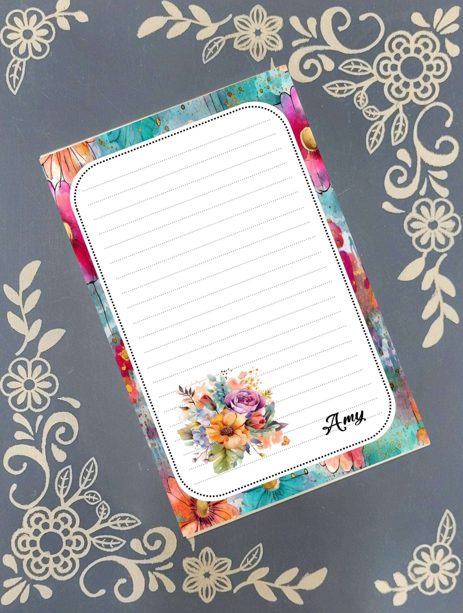 Notepad Flowers Stationery