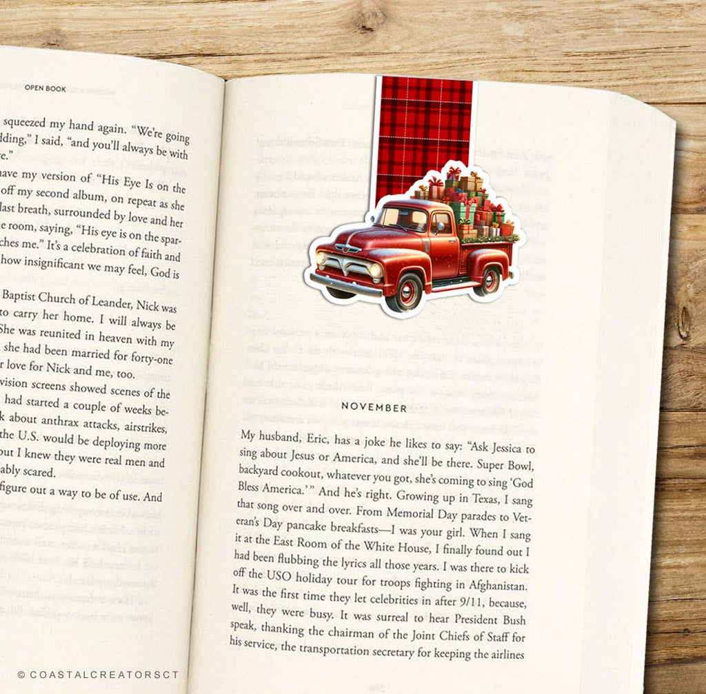 Christmas Red Truck Magnetic Bookmark (Packaged)