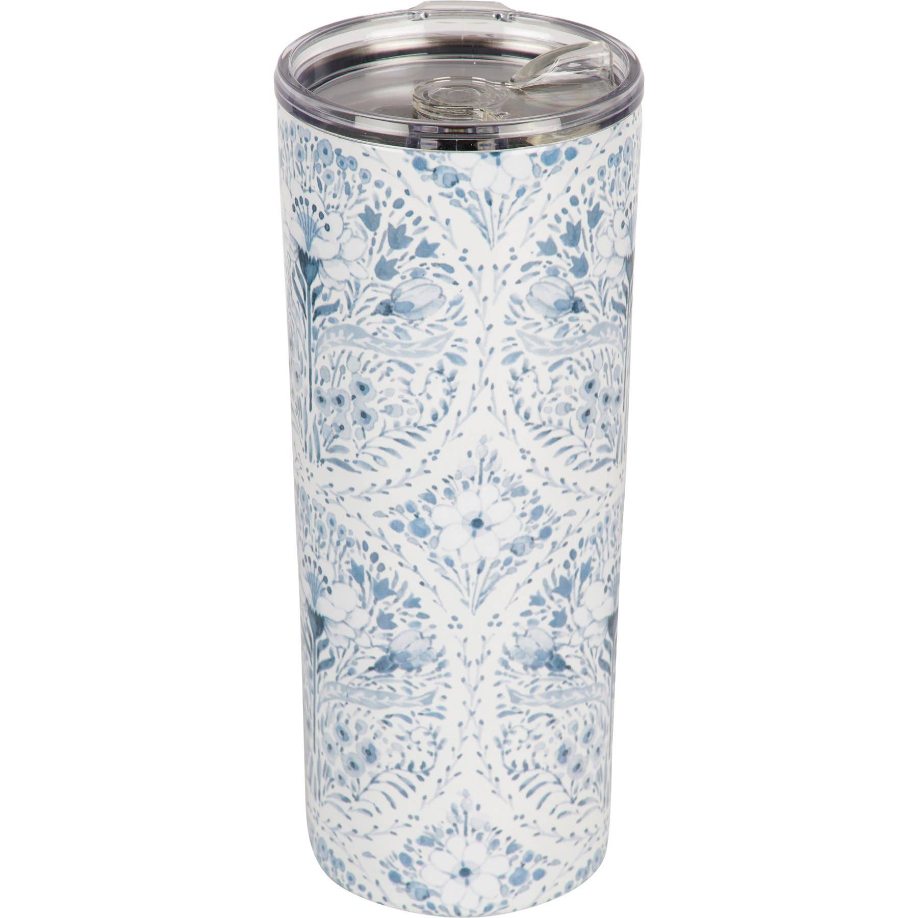 Indigo Floral Coffee Tumbler
