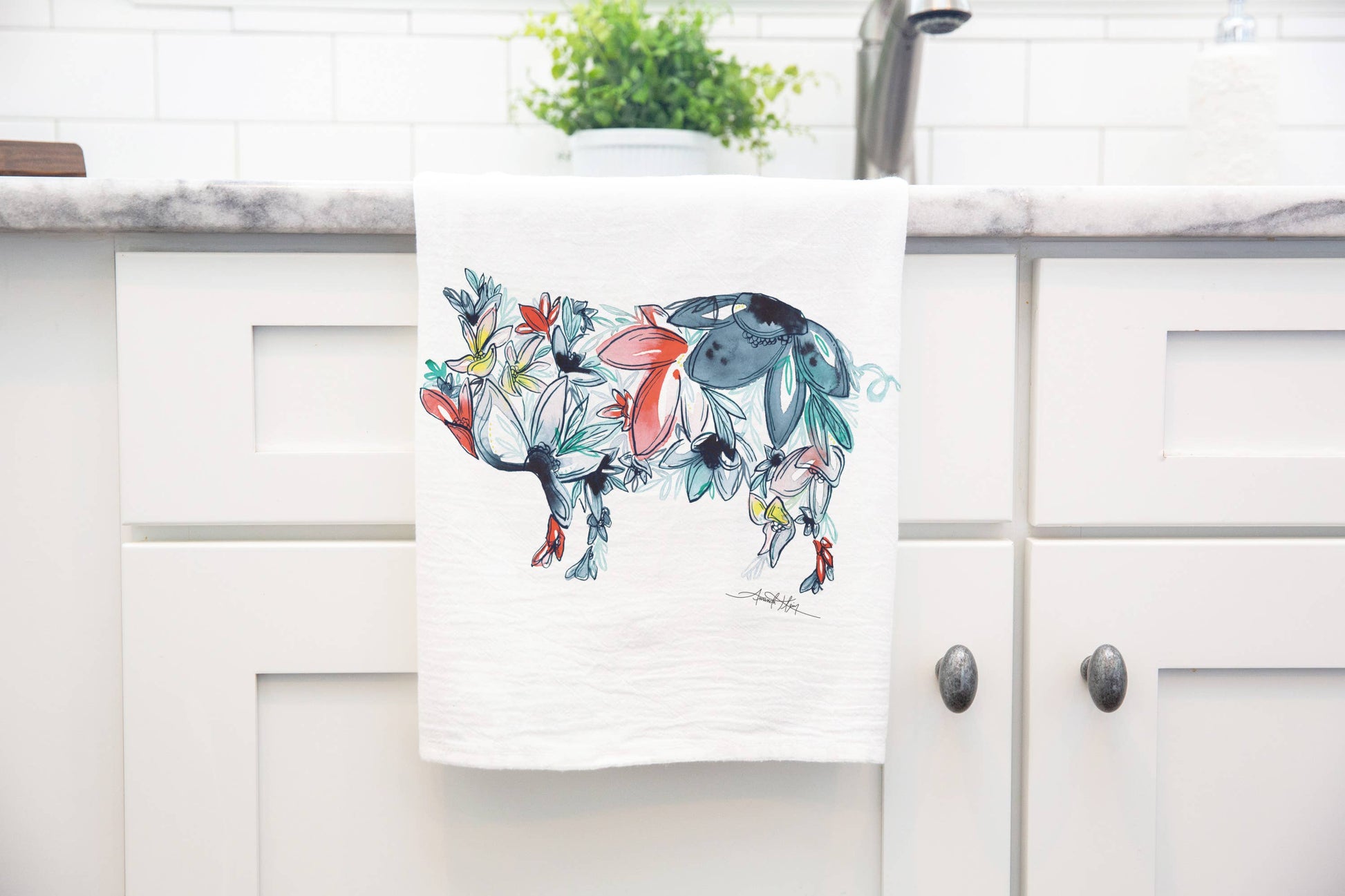 Pig Flour Sack Tea Towel