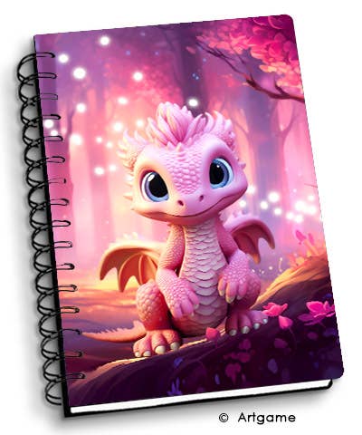 3D Royce Notebook 4" x 6" - Pink Dragon