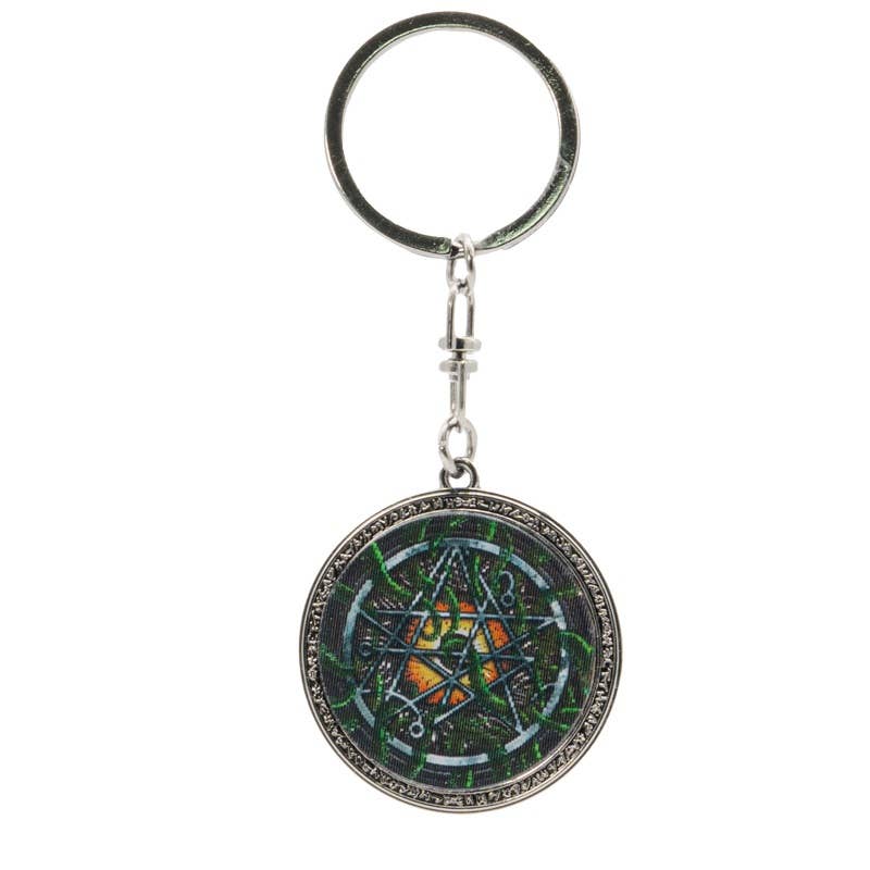 Cthulhu Necronomicon Metal Keychain Multicolored