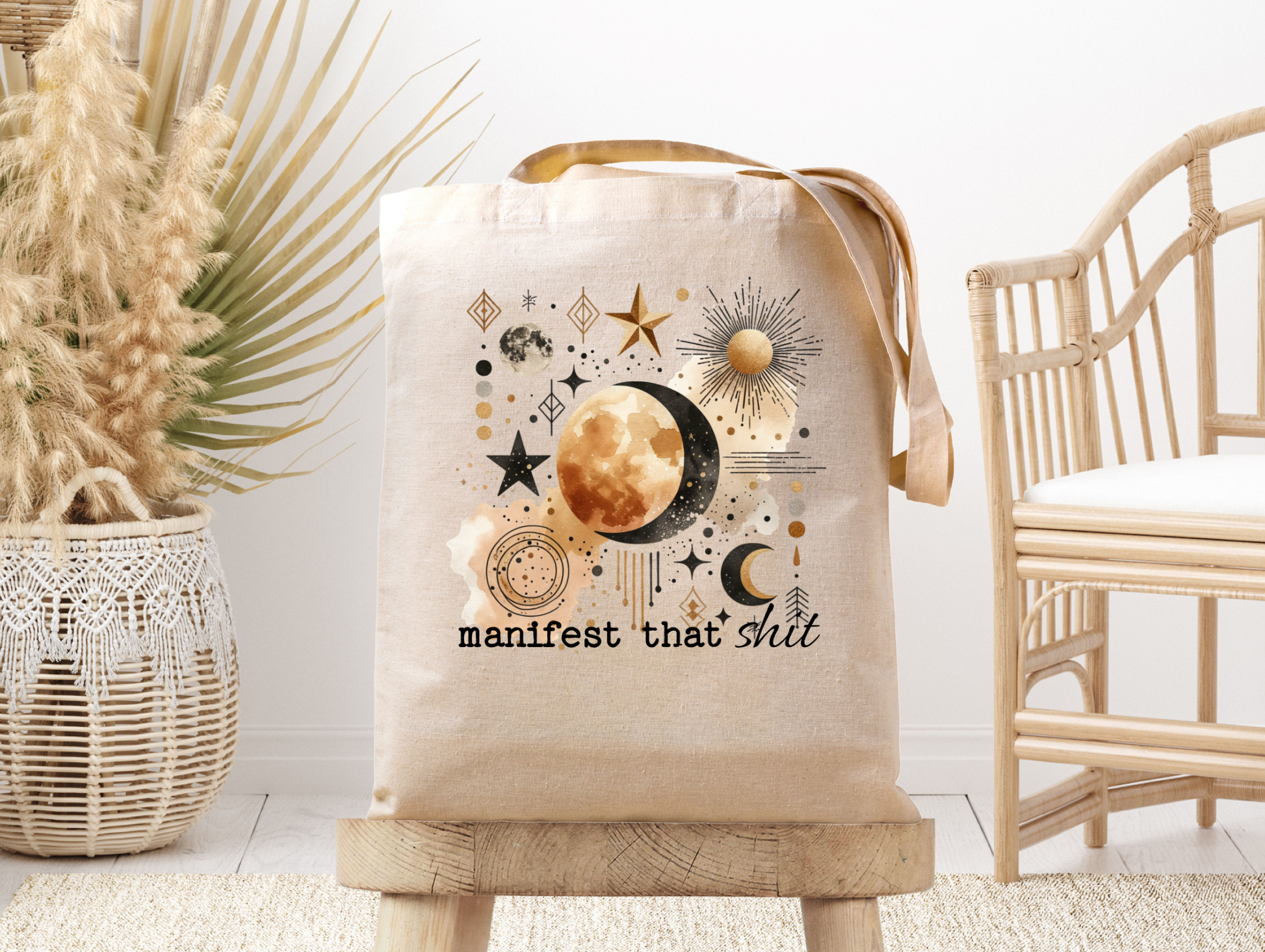 Manifest That Shit - Motivational Positive Quote- Canvas Tote Bag