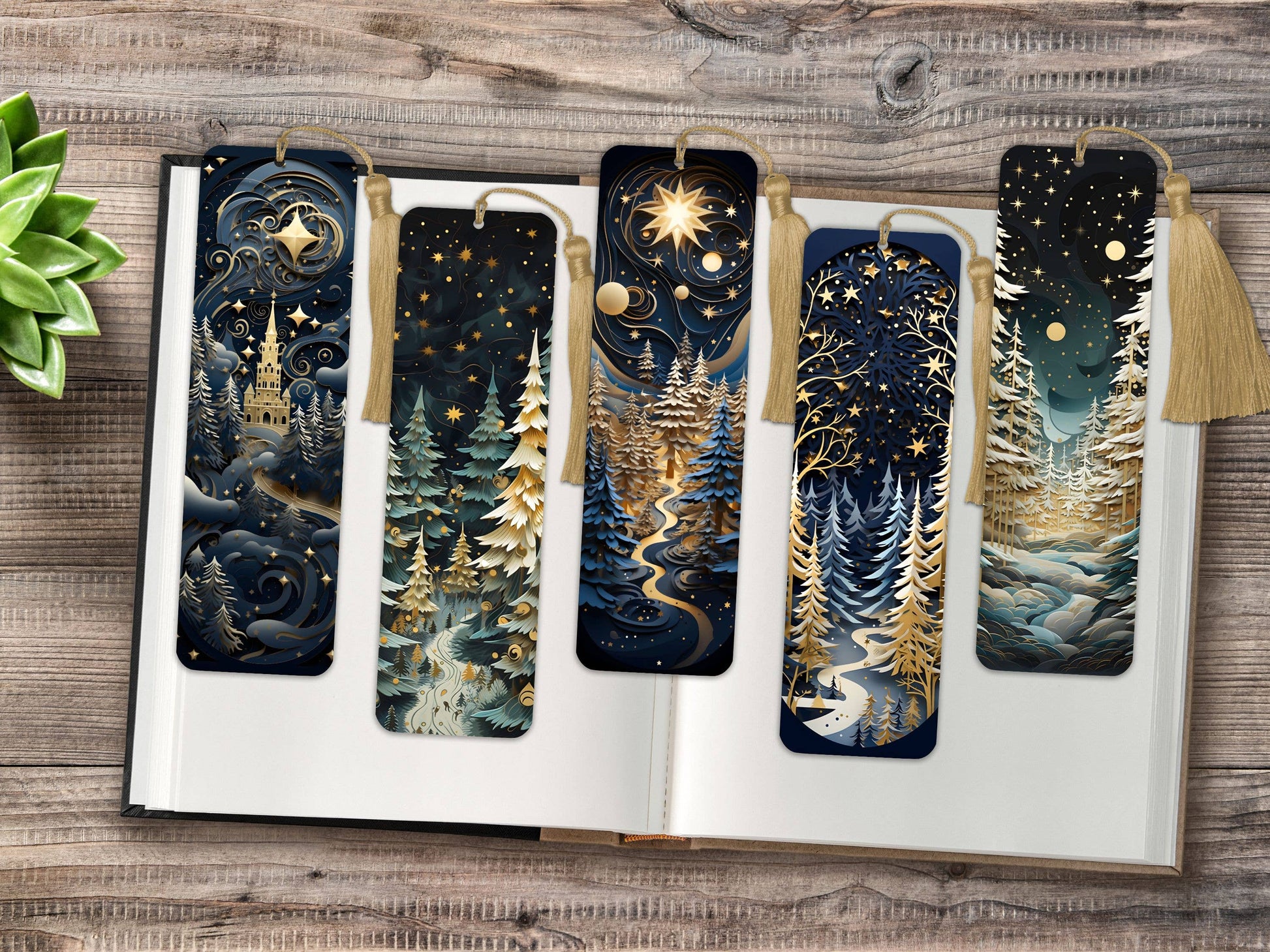 Winter Forest - Christmas Metal Bookmarks