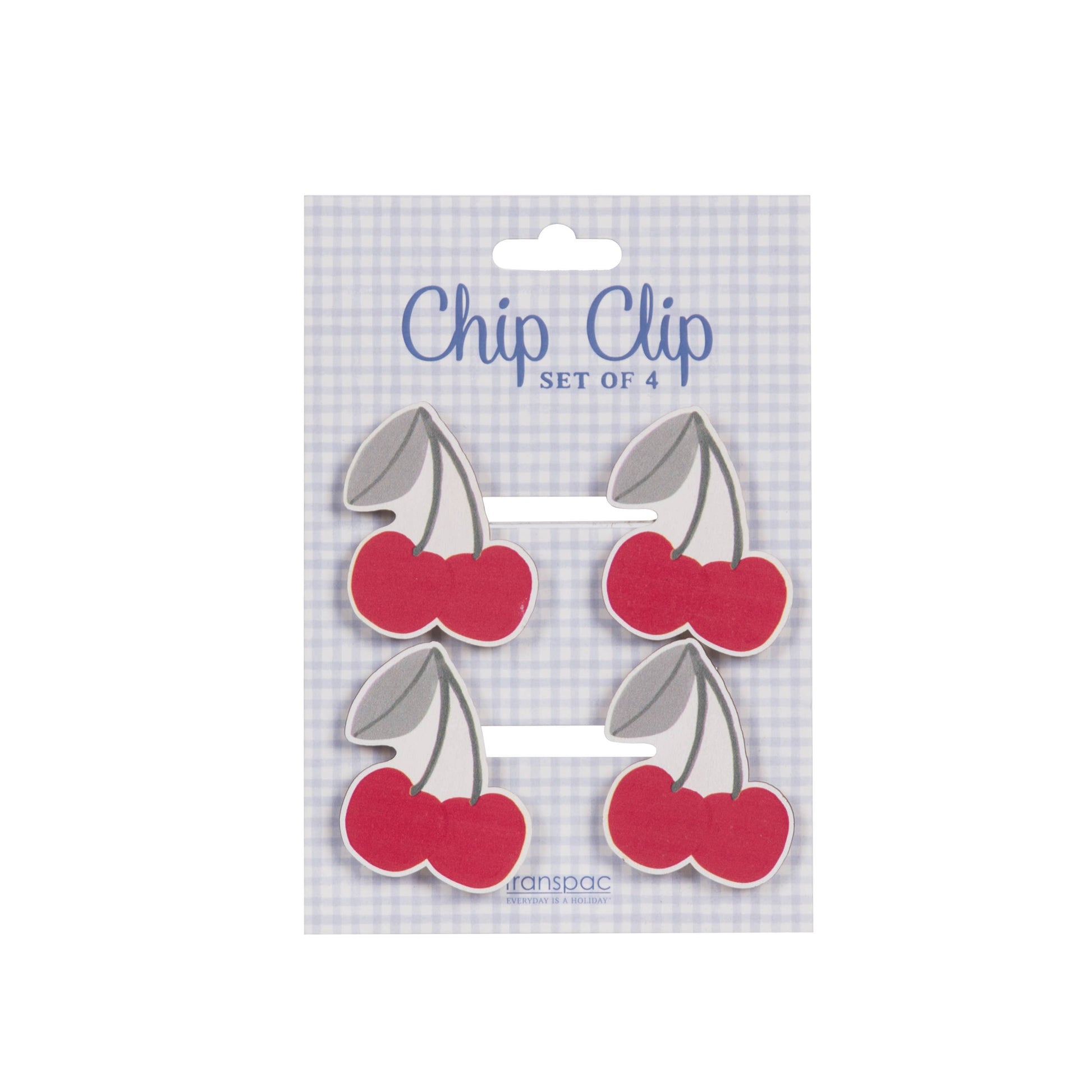 Wood Cherry Bag Clips Set of 4 - Spring Organization