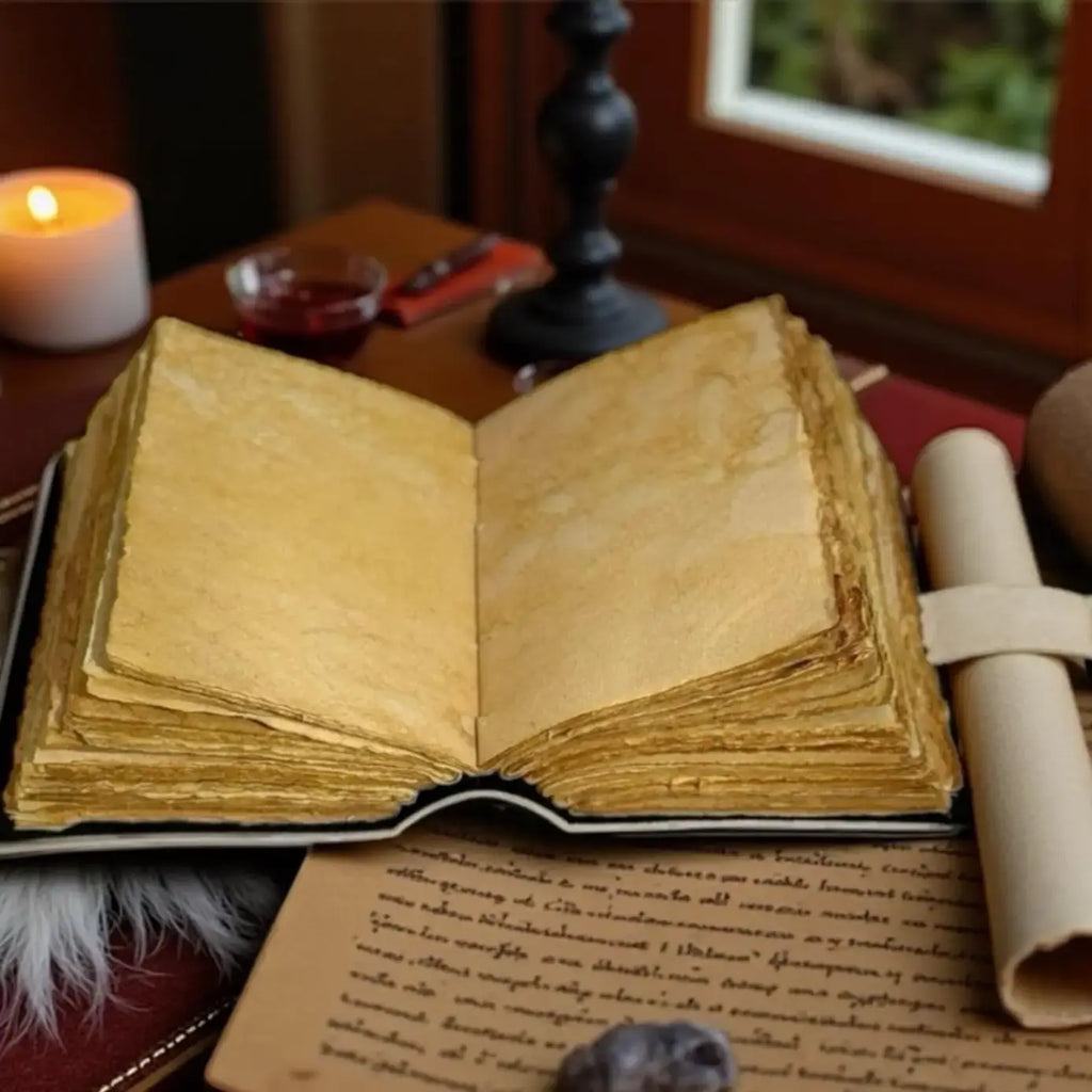 Leather Journal Blank Vintage Notebook with Blue Bird Print