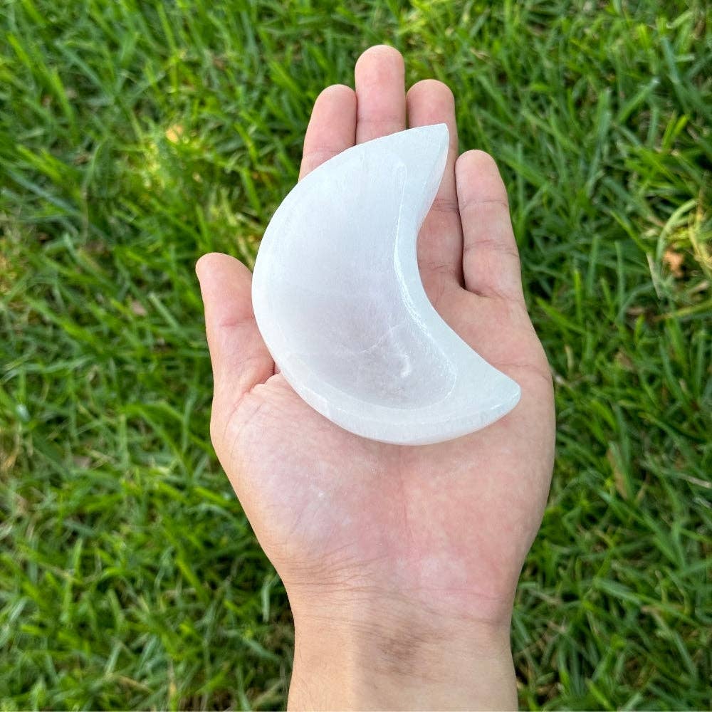 Selenite - Half Moon Trinket Holder