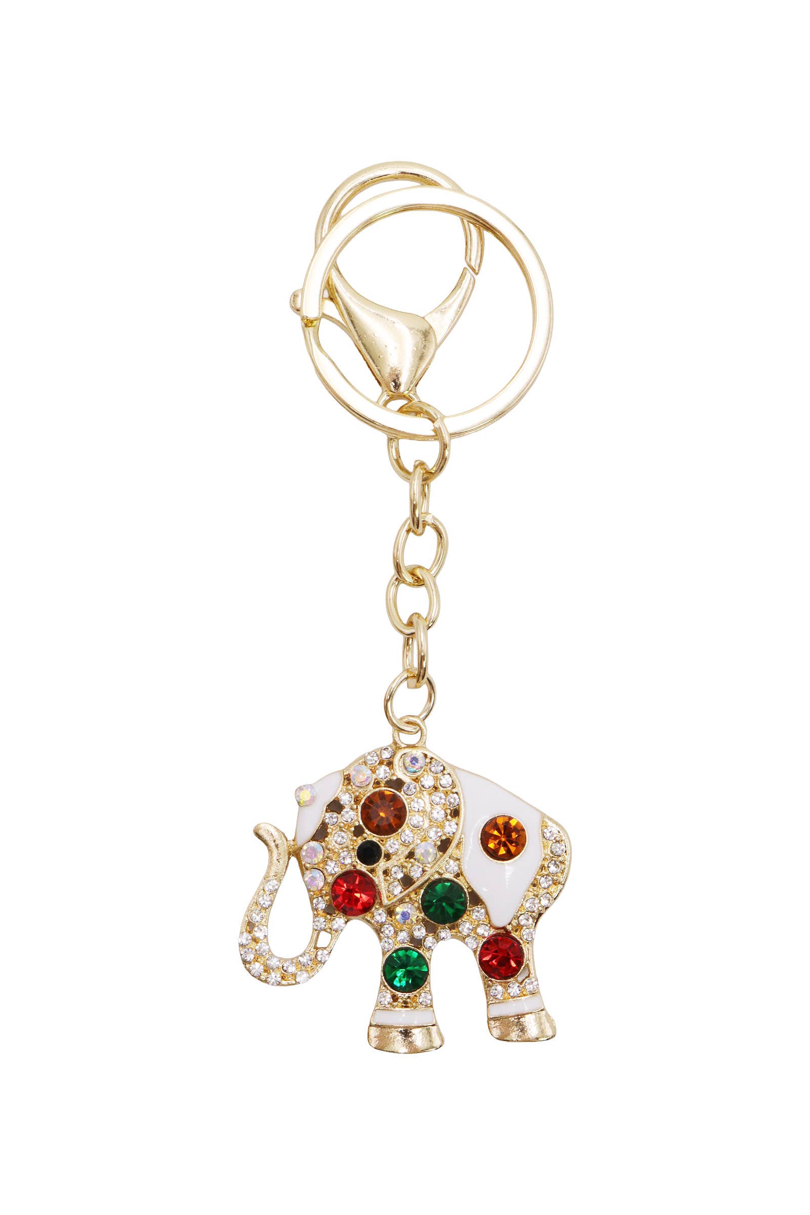 Lucky Ethnic Elephant Rhinestone Key Chain