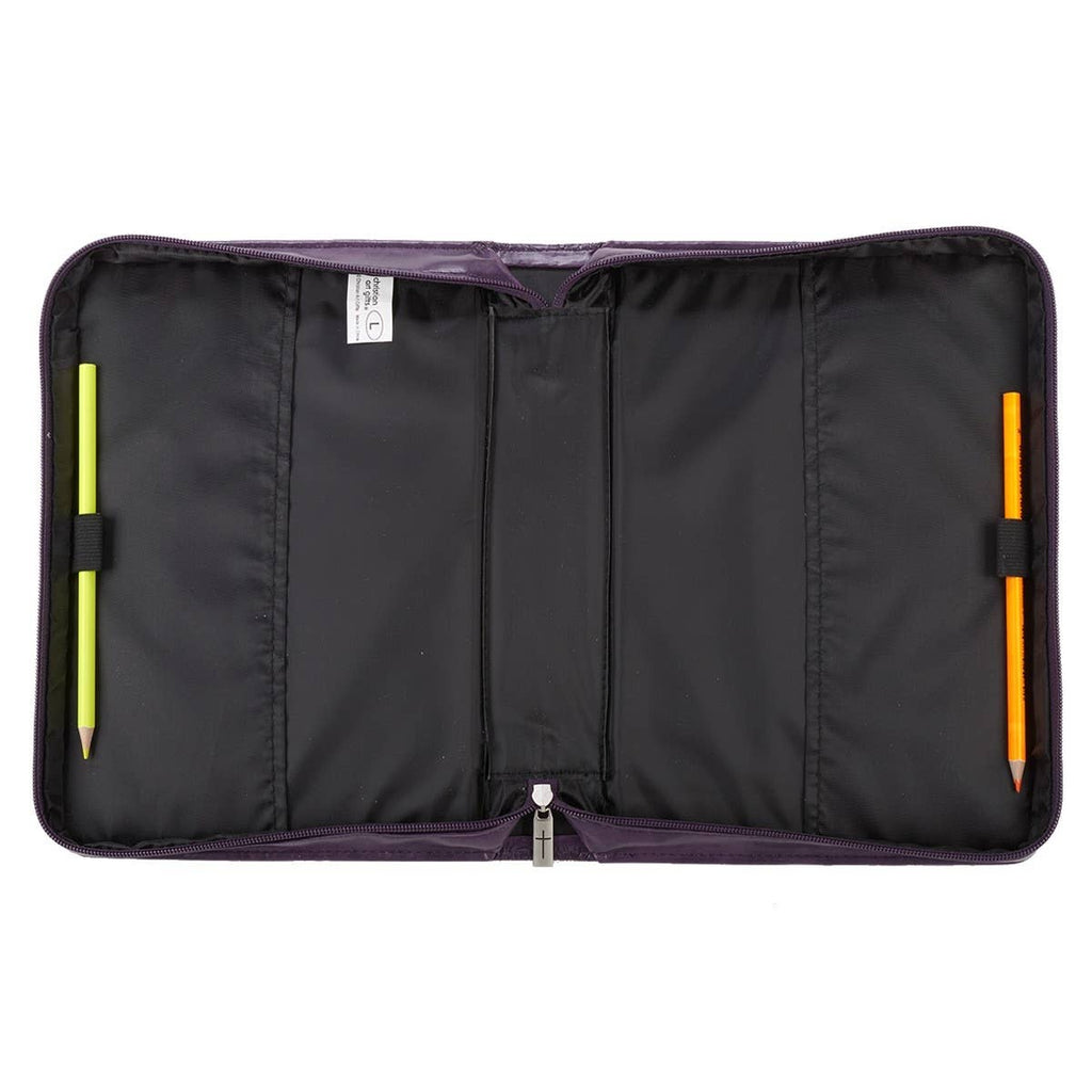 Bible Cover Fashion Purple Faith Heb. 11:1 LARGE