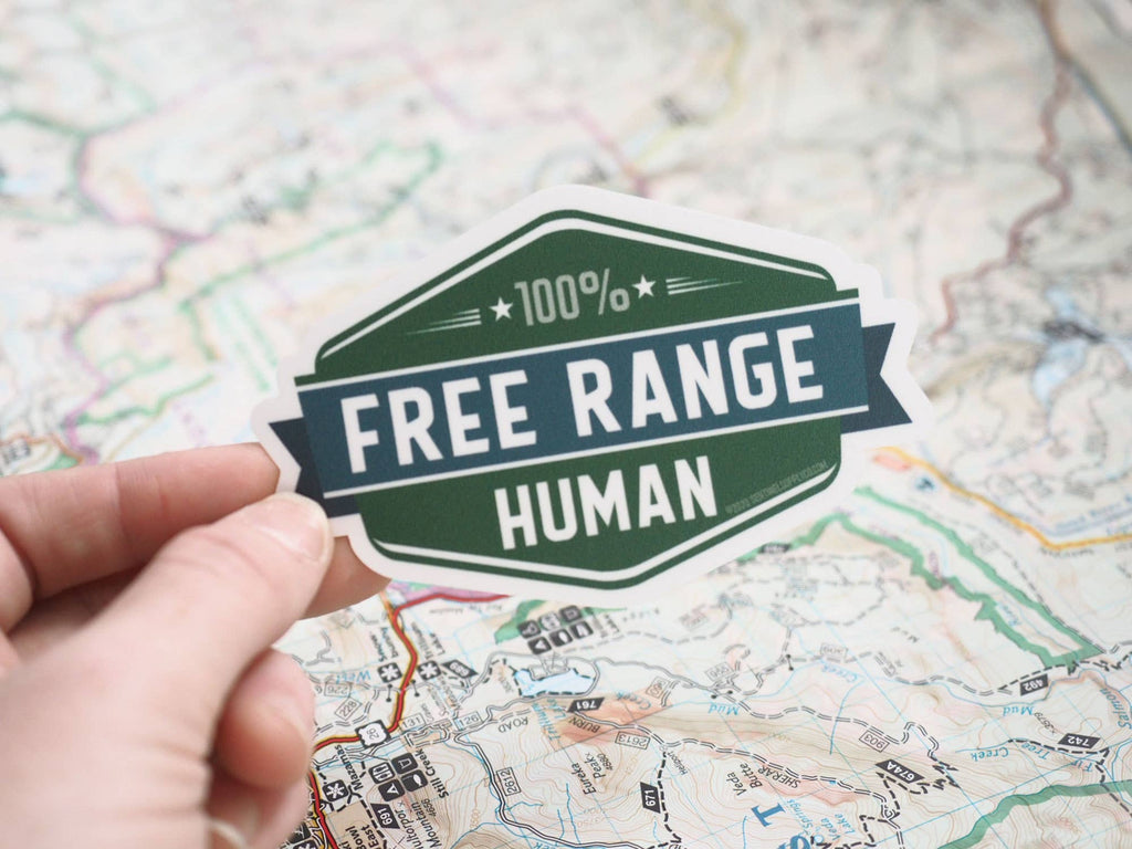 Free Range Human Stickers, Adventure Vinyl Decals