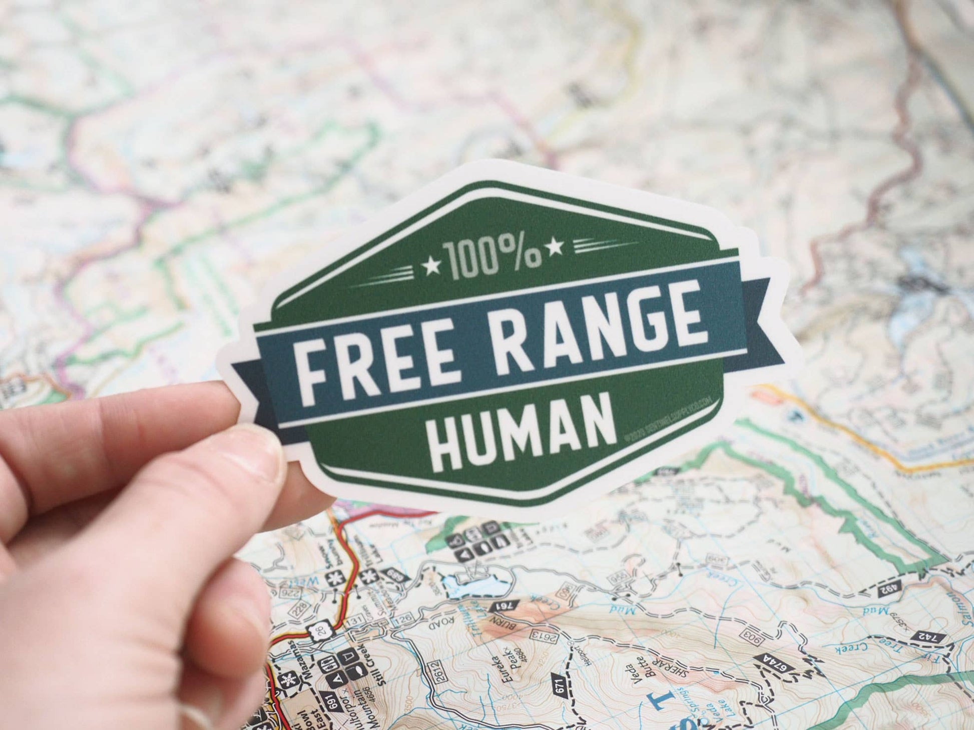 Free Range Human Stickers, Adventure Vinyl Decals