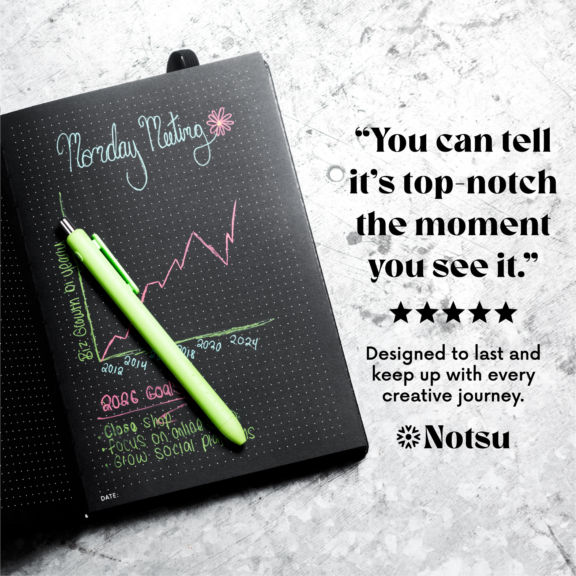 Pitch Black Dotted Journal | All Black Paper Notebook