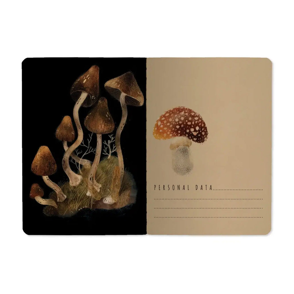 A6 Passport Notebook  - Forest Mushrooms