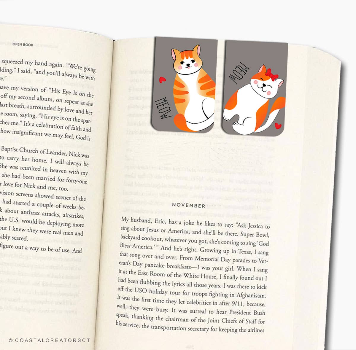 2-Pack Oriental Asian Cats Magnetic Bookmarks (Packaged)