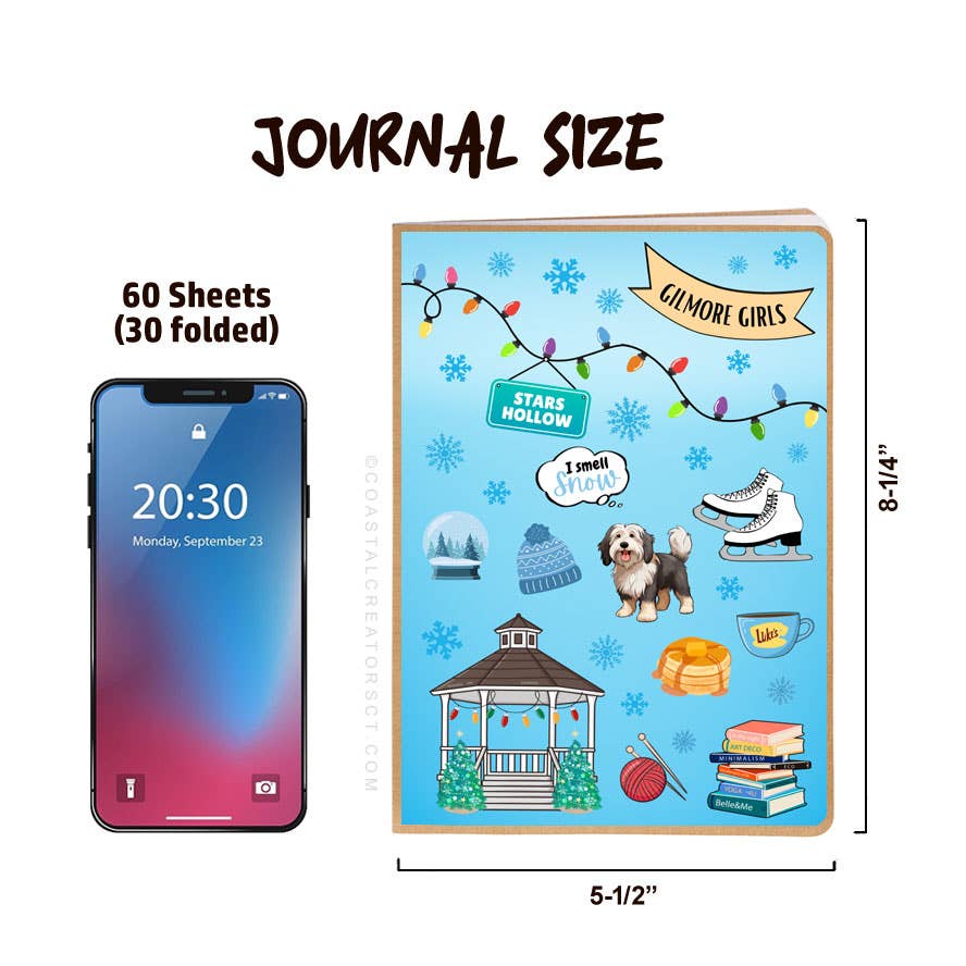 Gilmore Girls Inspired Journal with Magnetic Bookmark Set (Winter)