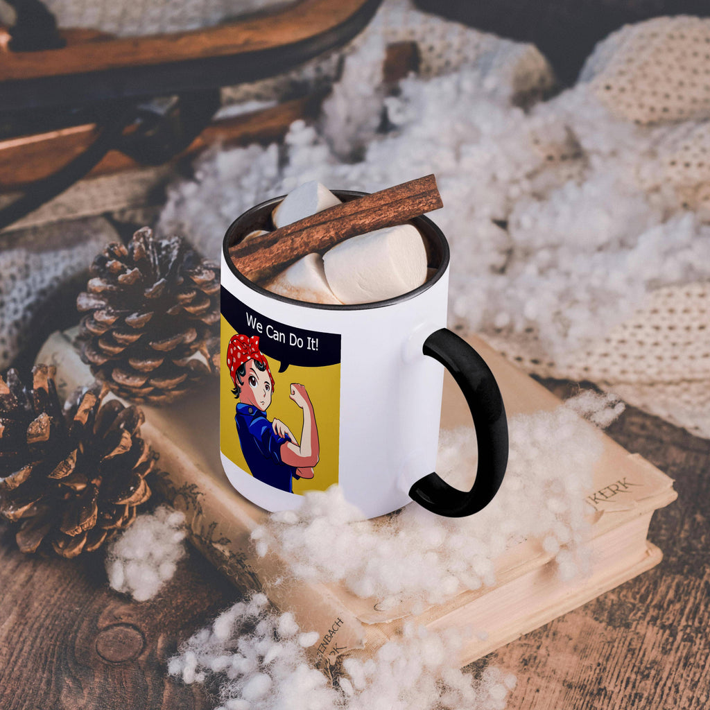 Rosie the Riveter Reimagined Magna Style Original Artwork Anime, Mug