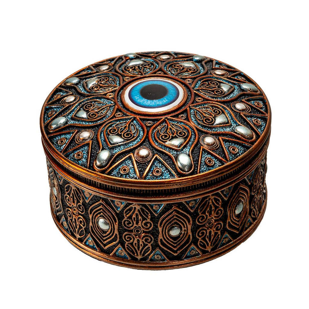 Evil Eye Round Trinket Box
