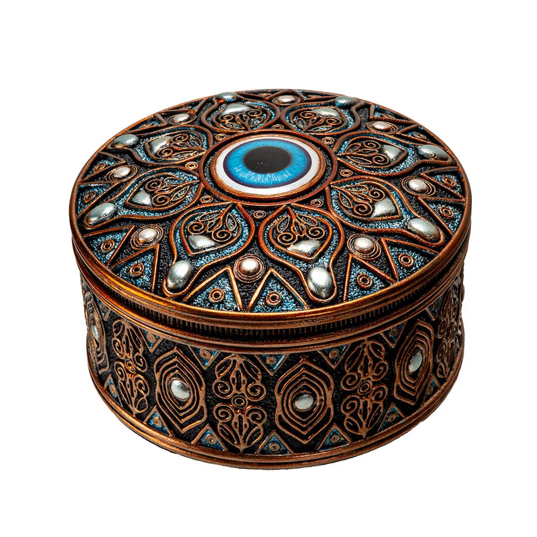 Evil Eye Round Trinket Box