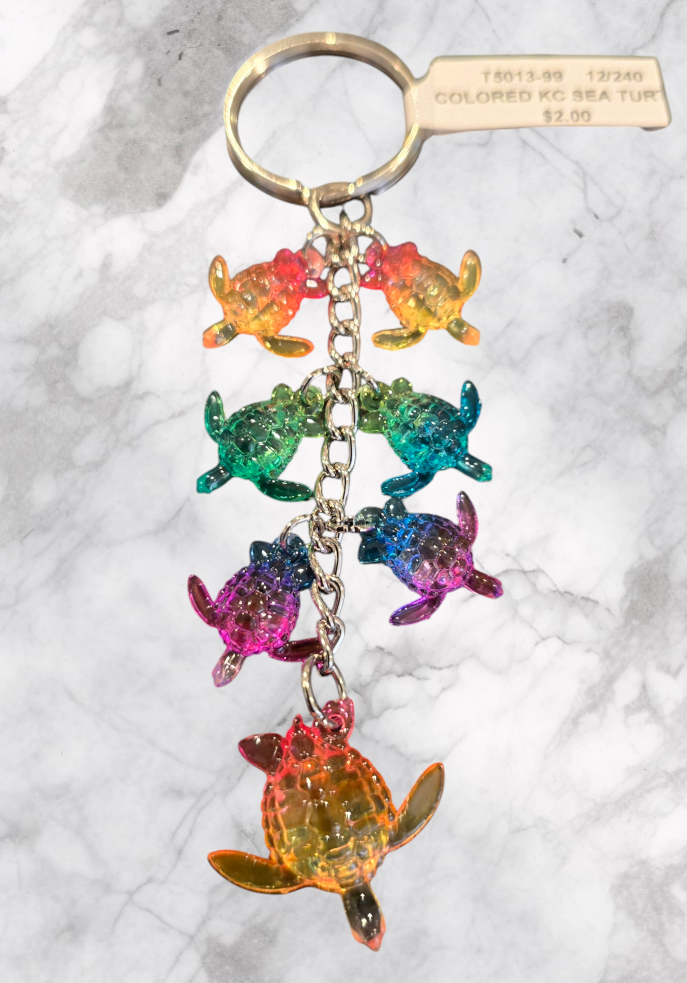 Colored Sea Turtle Keychain