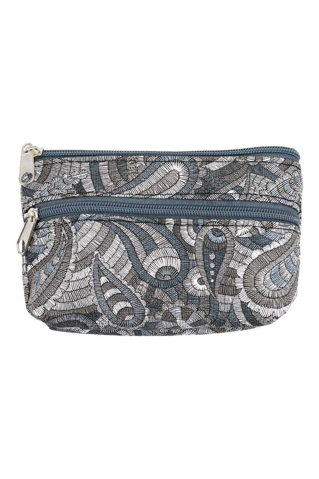 Boho Paisley Double Compartment Zippered Coin Pouch