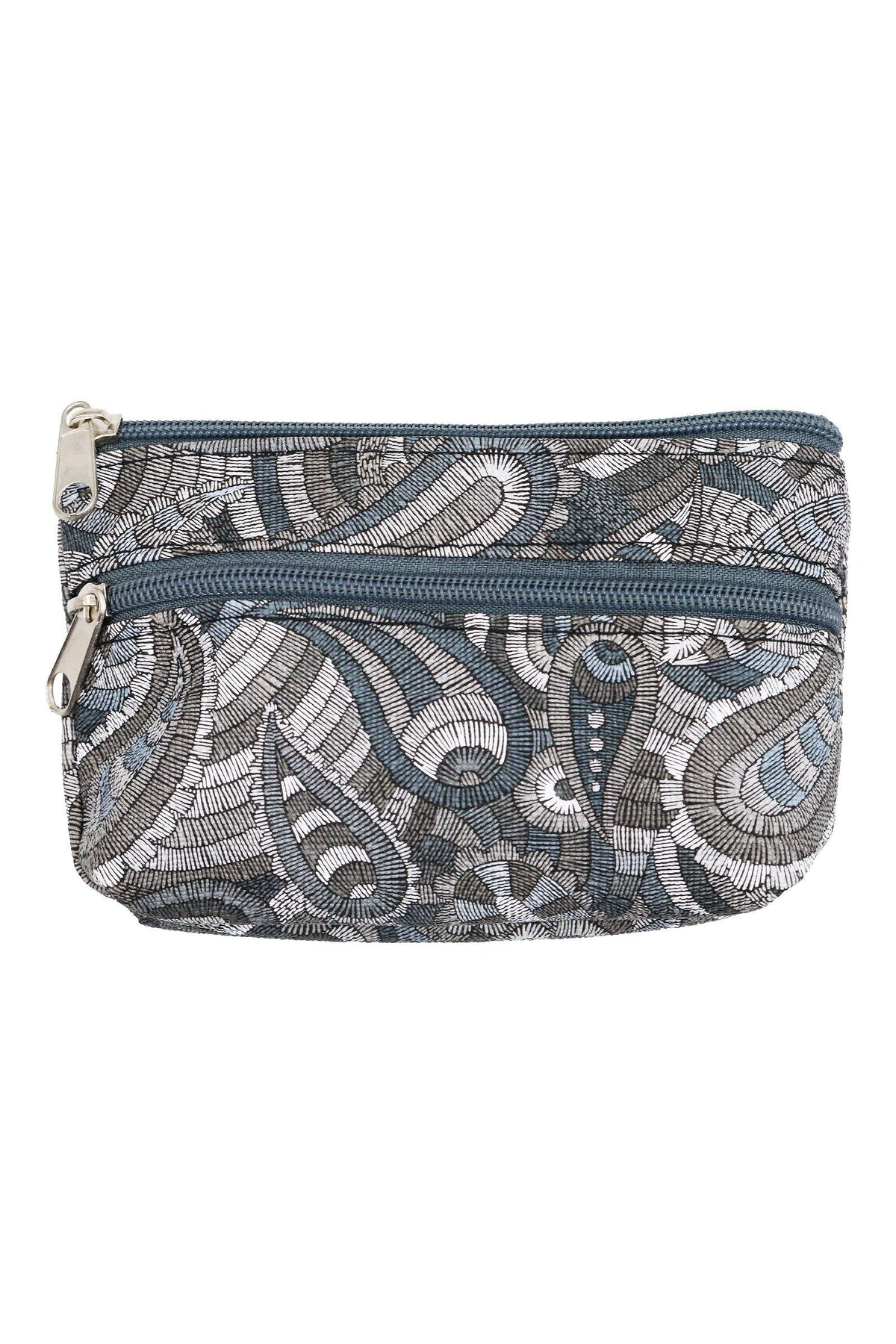 Boho Paisley Double Compartment Zippered Coin Pouch