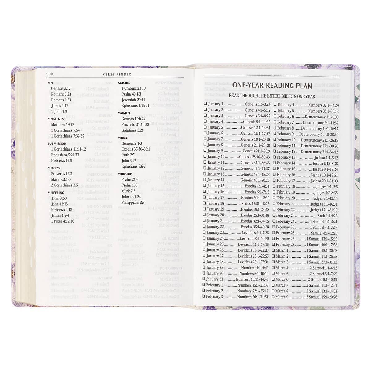 KJV Bible Giant Print Full-Size Faux Leather, Floral