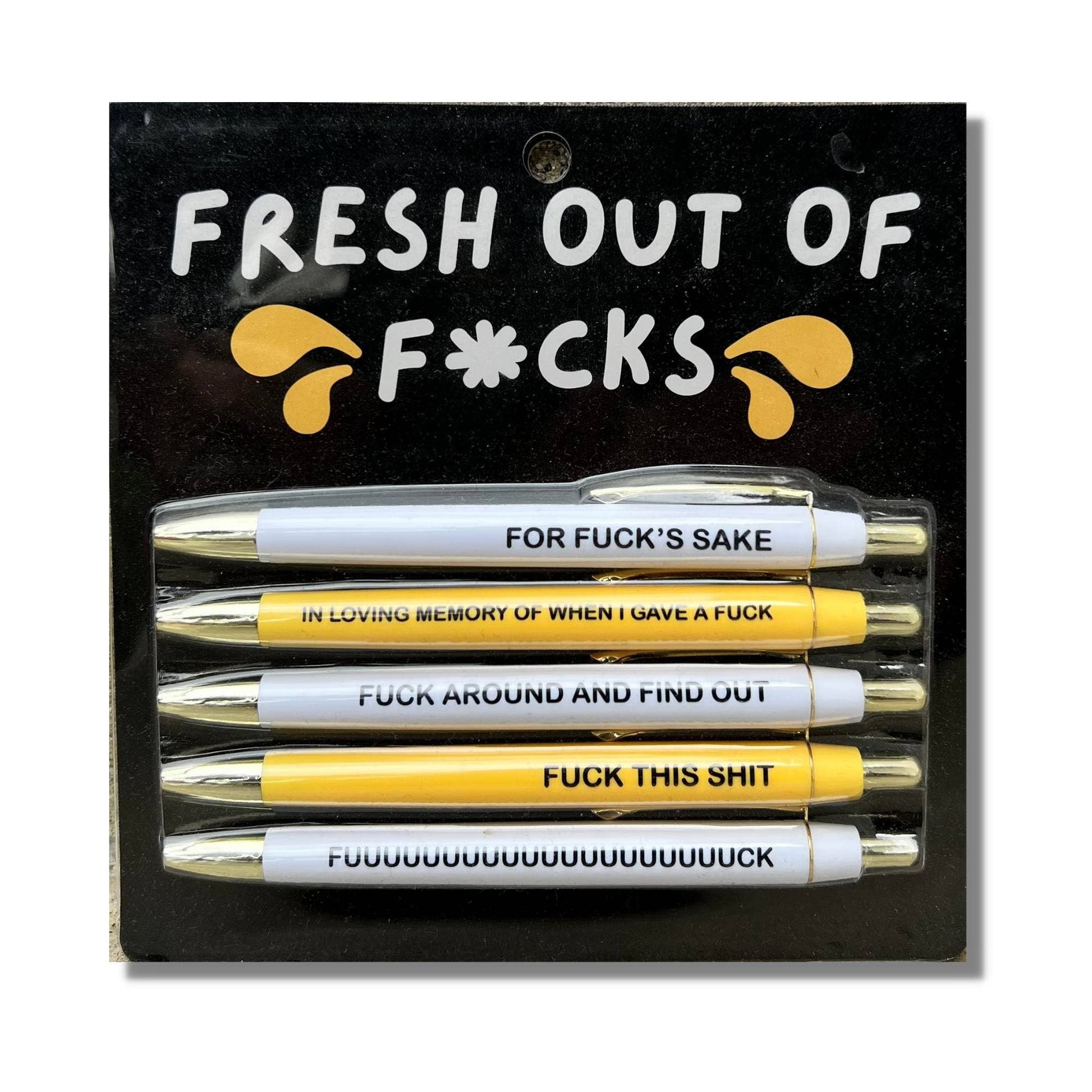 Fresh out of Fucks Pen Set (funny, gifts, mothers day, pens, stationery)