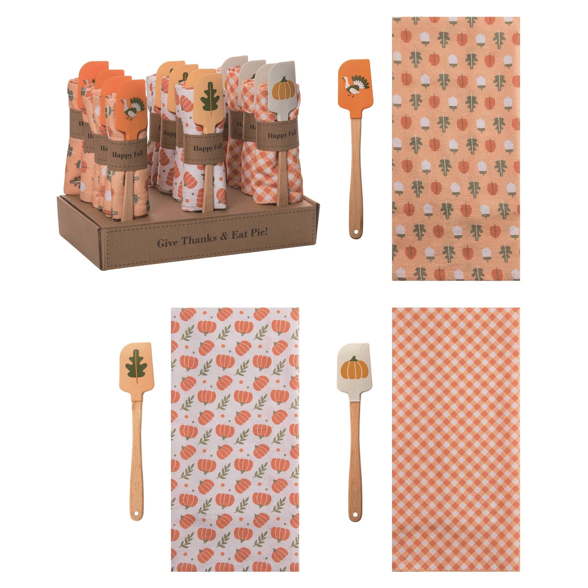 Transpac Silicone Harvest Spatula/Tea Towel Gift Fall Décor