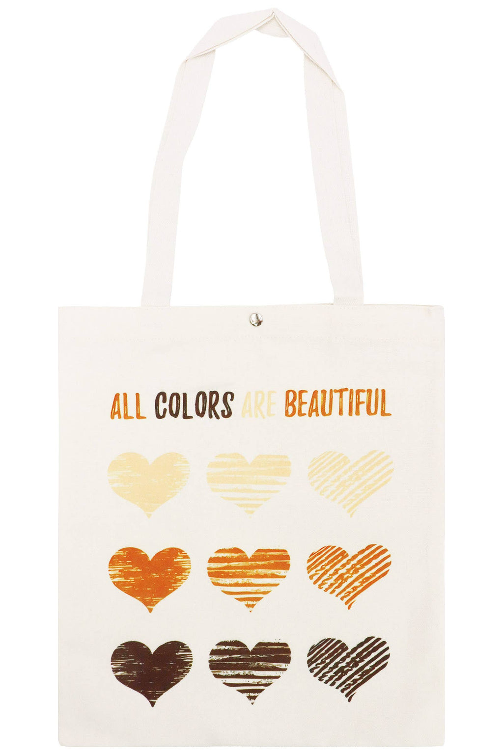 Variety Heart Snap Button Tall Canvas Tote Bag