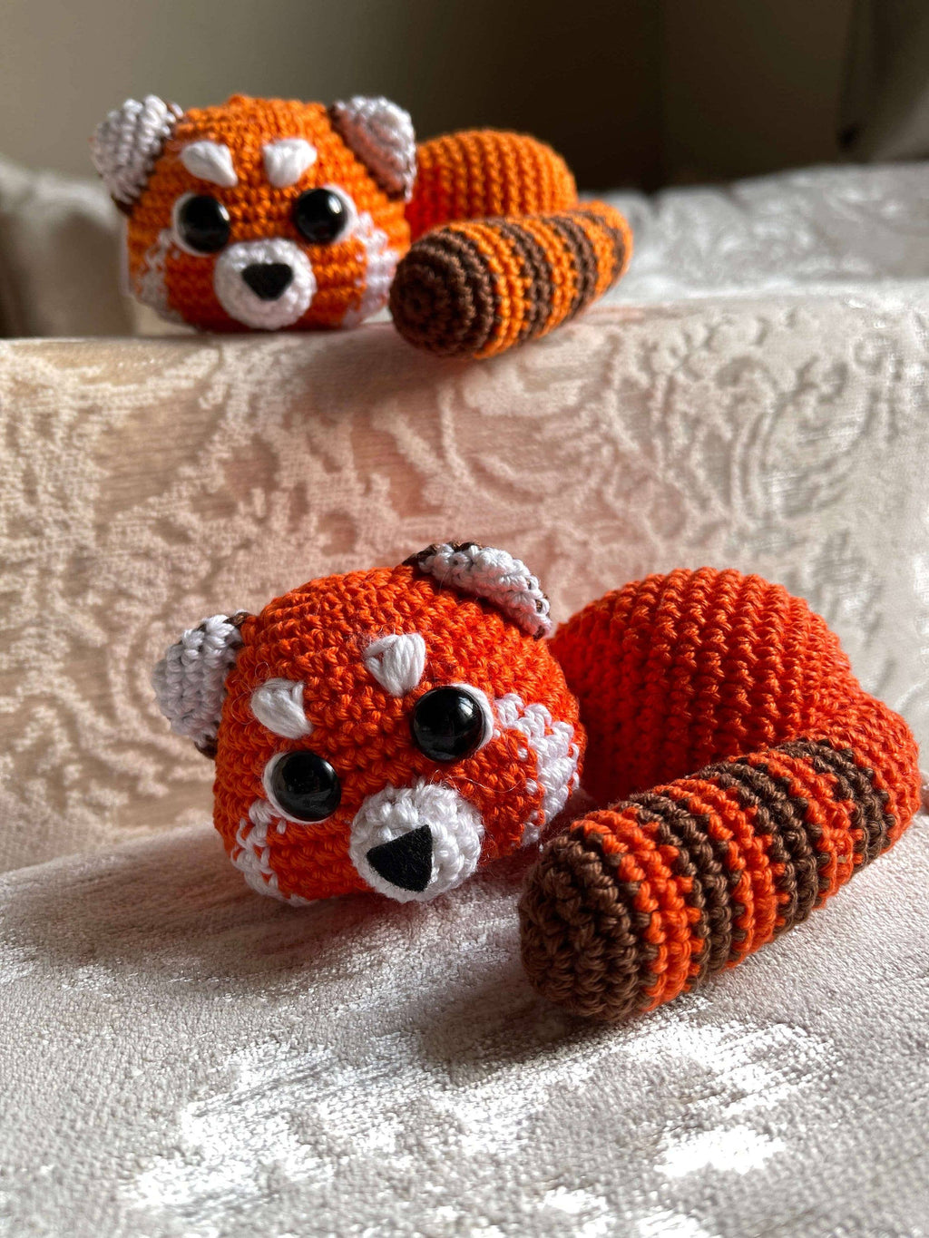 Crochet Sleeping Red Panda, Funny Panda Decoration