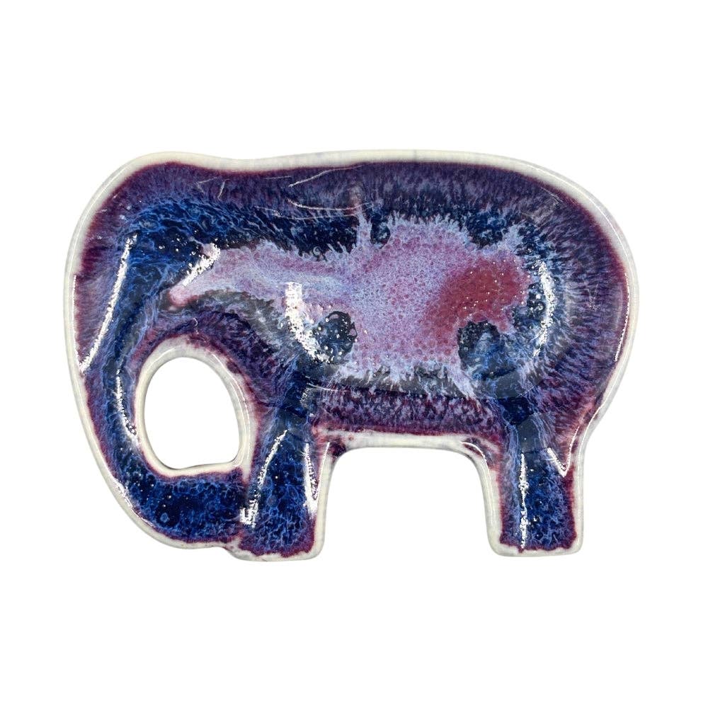 Ceramic Elephant Trinket Dish - Assorted