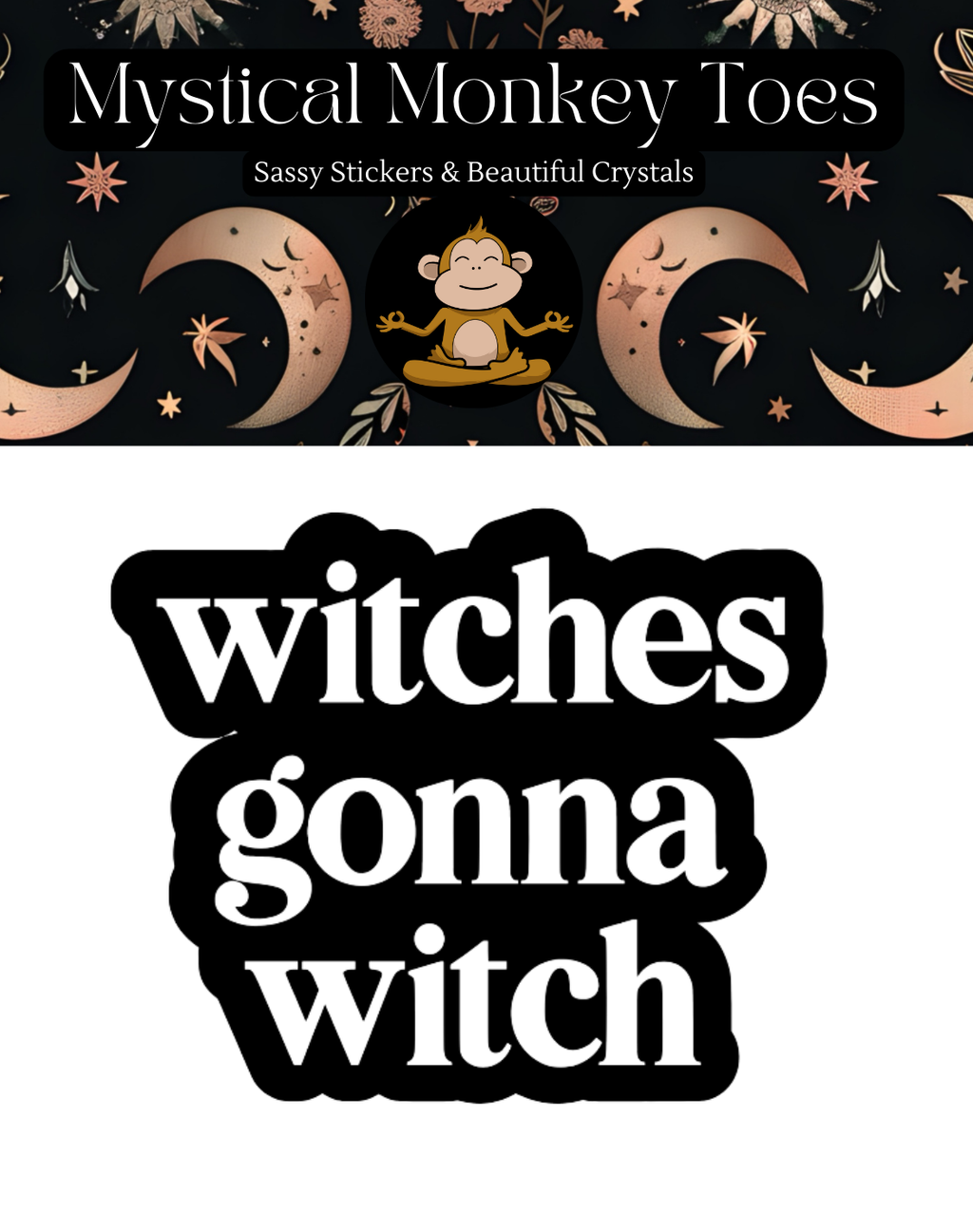 Funny Witch Vinyl Sticker