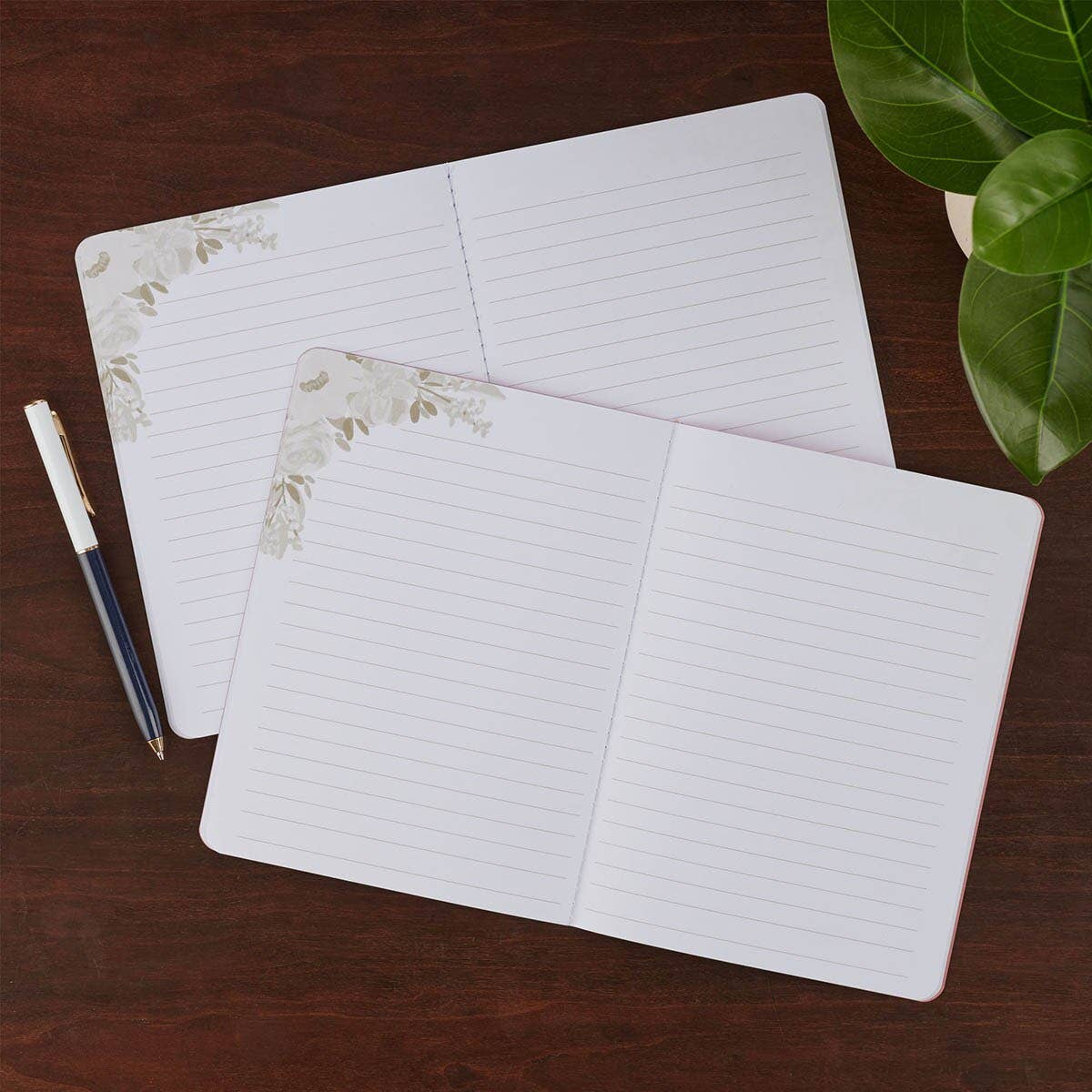 Notebook Set Medium 2pc Blue Pink Floral