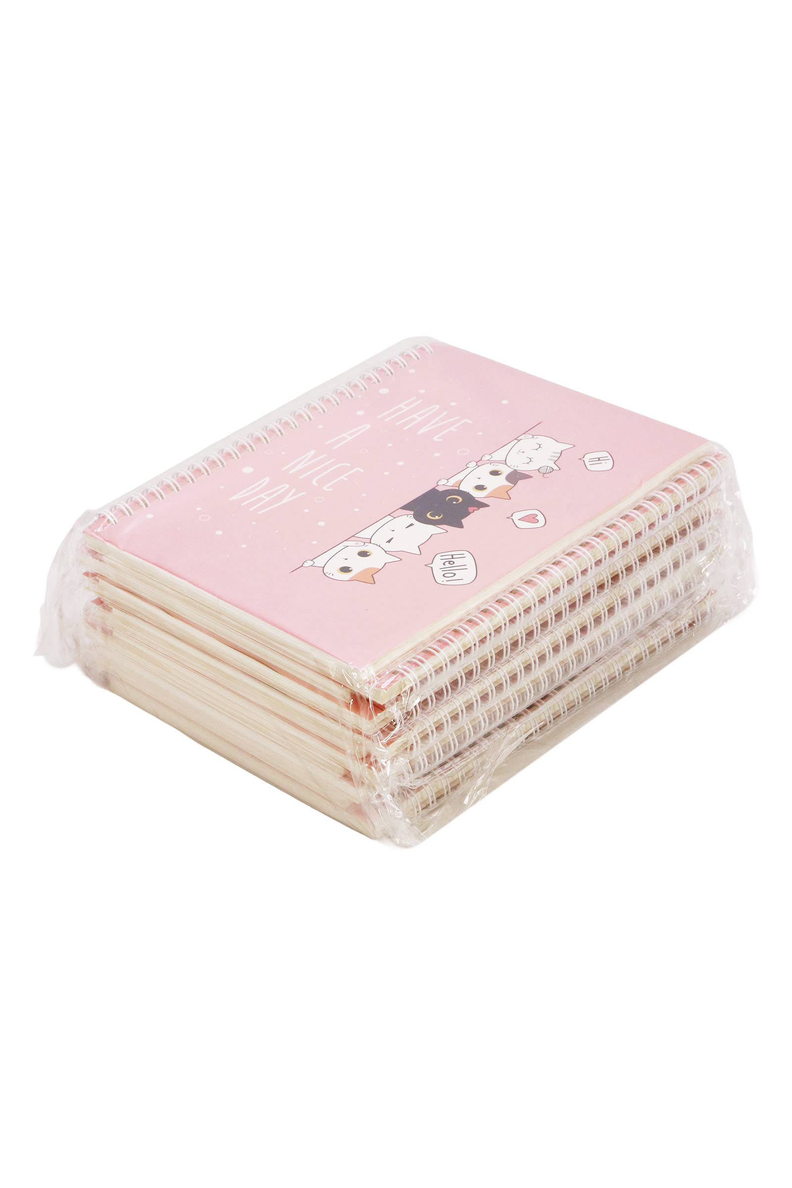 Cute Cat A5 Spiral Bound Notebook - 12 Pcs
