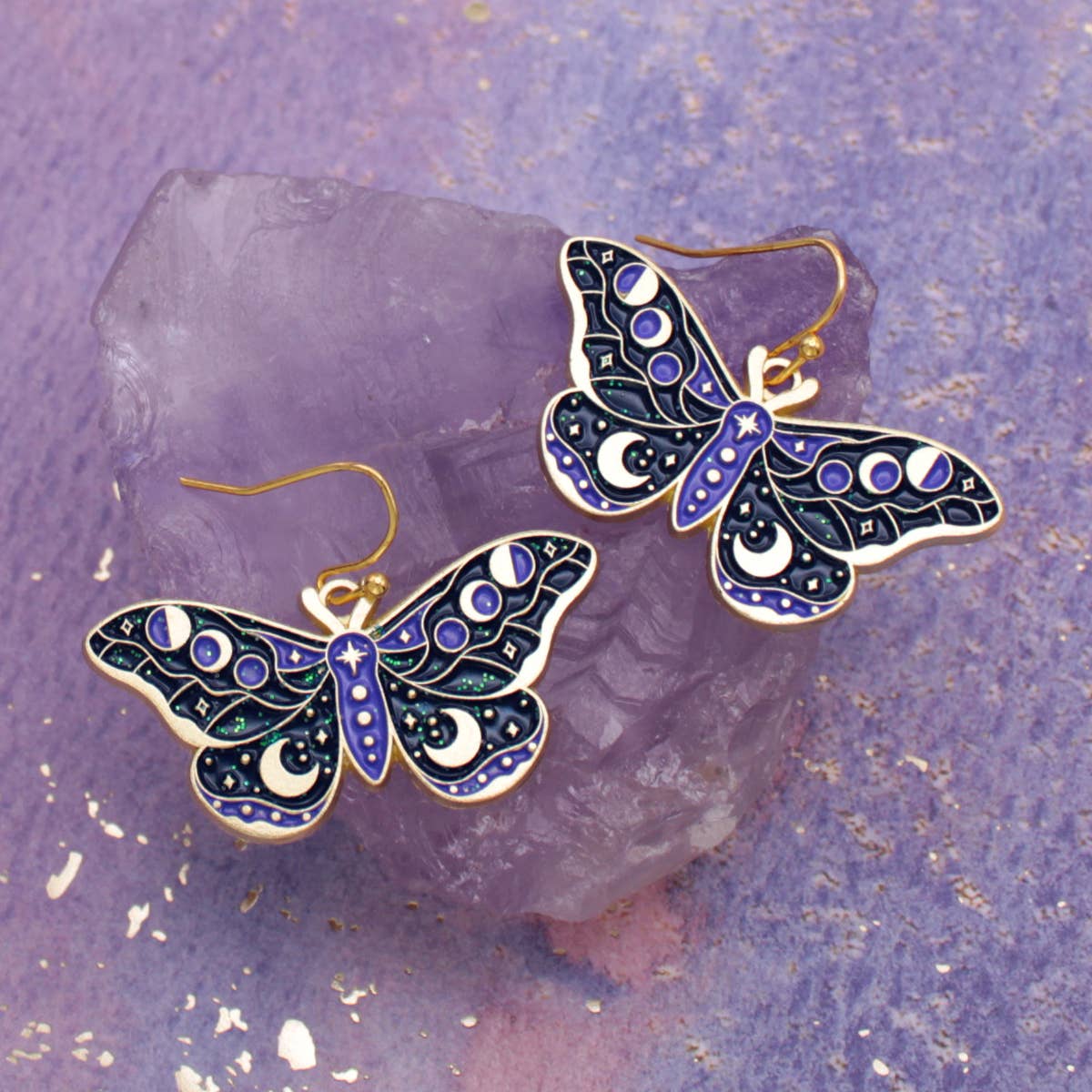 Glittering Wings Celestial Butterfly Earrings