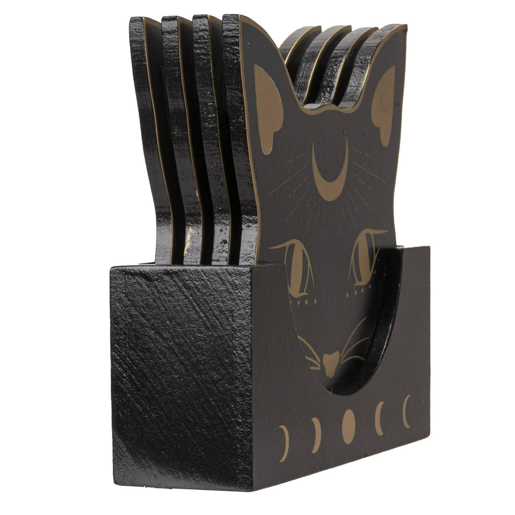 Black Cat Mystic Drink Coaster Set