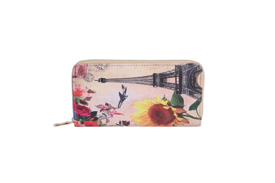 Ladies Paris Eiffel Tower Print Wallet
