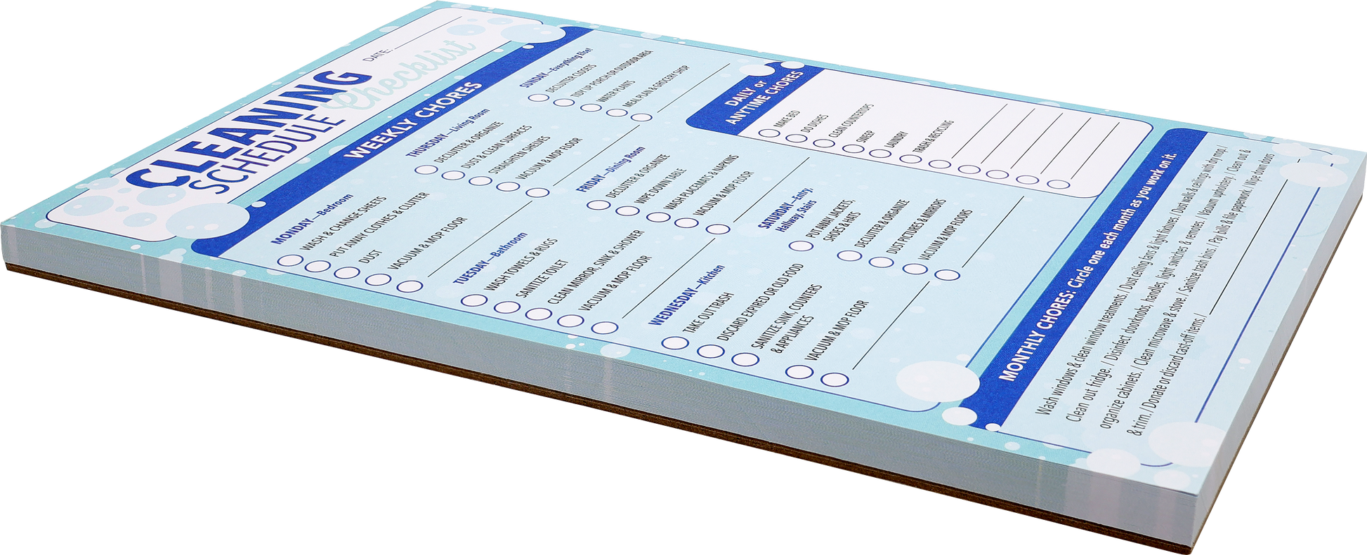 Cleaning Schedule Checklist Note Pad