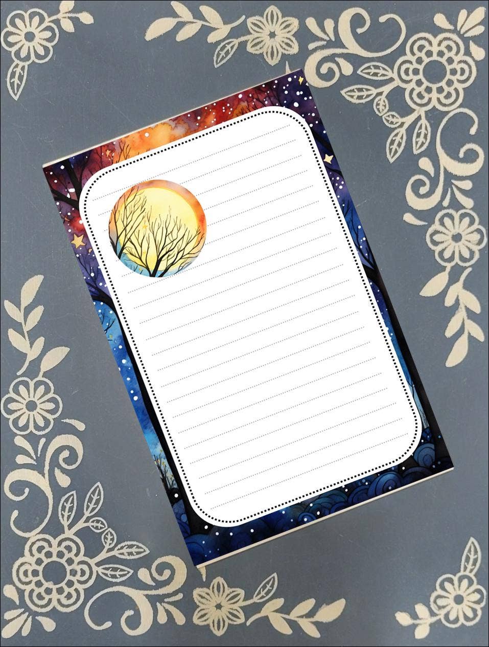 Notepad Moon and Stars, Stationery