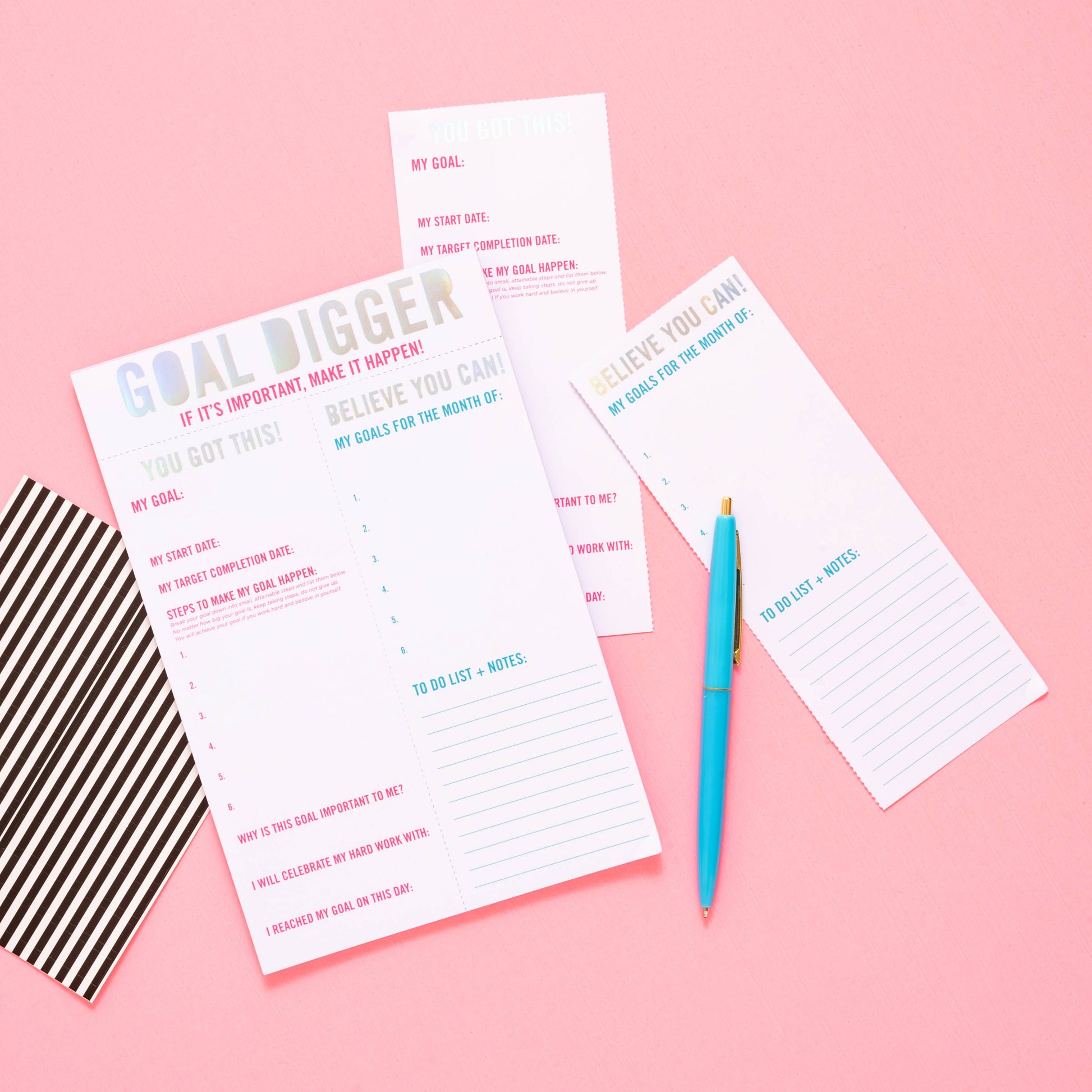 Goal Setting Notepad - "Goal Digger" - 20 Sheets