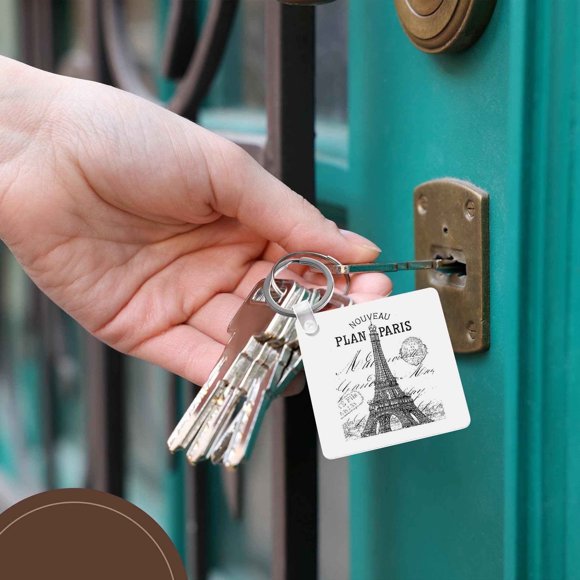 Paris vintage Eiffel tower, Key Chain