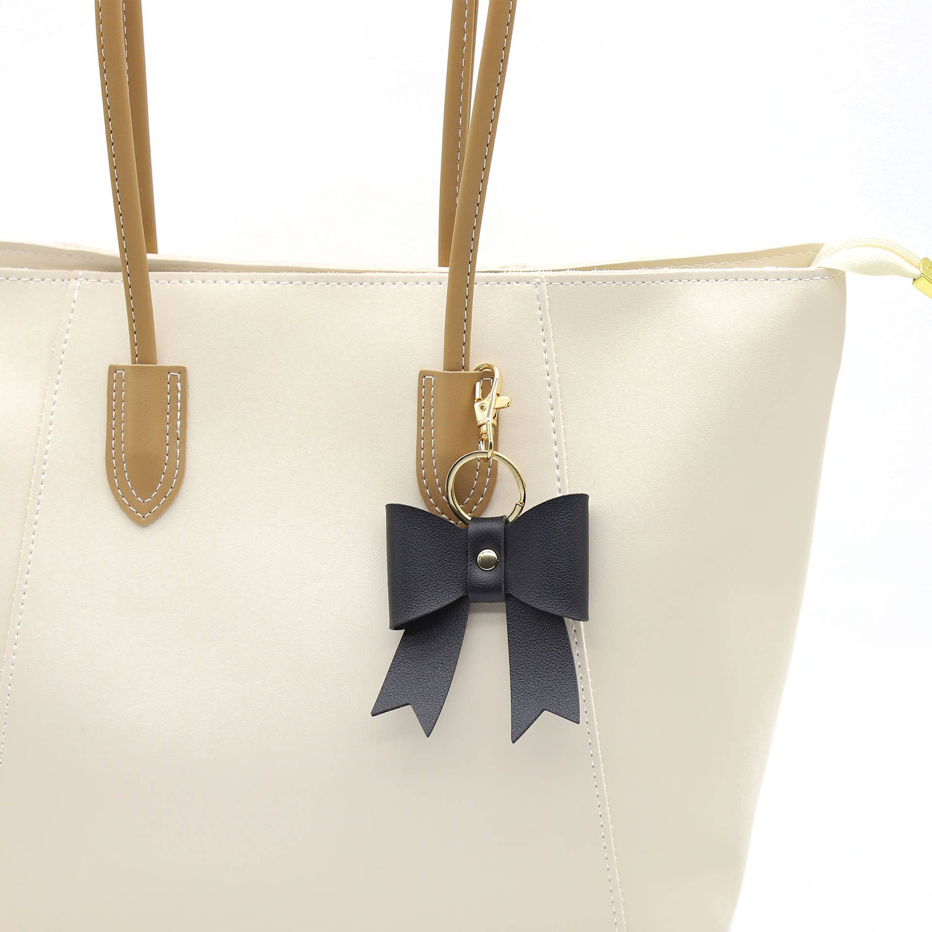 Leather Bow Keychain